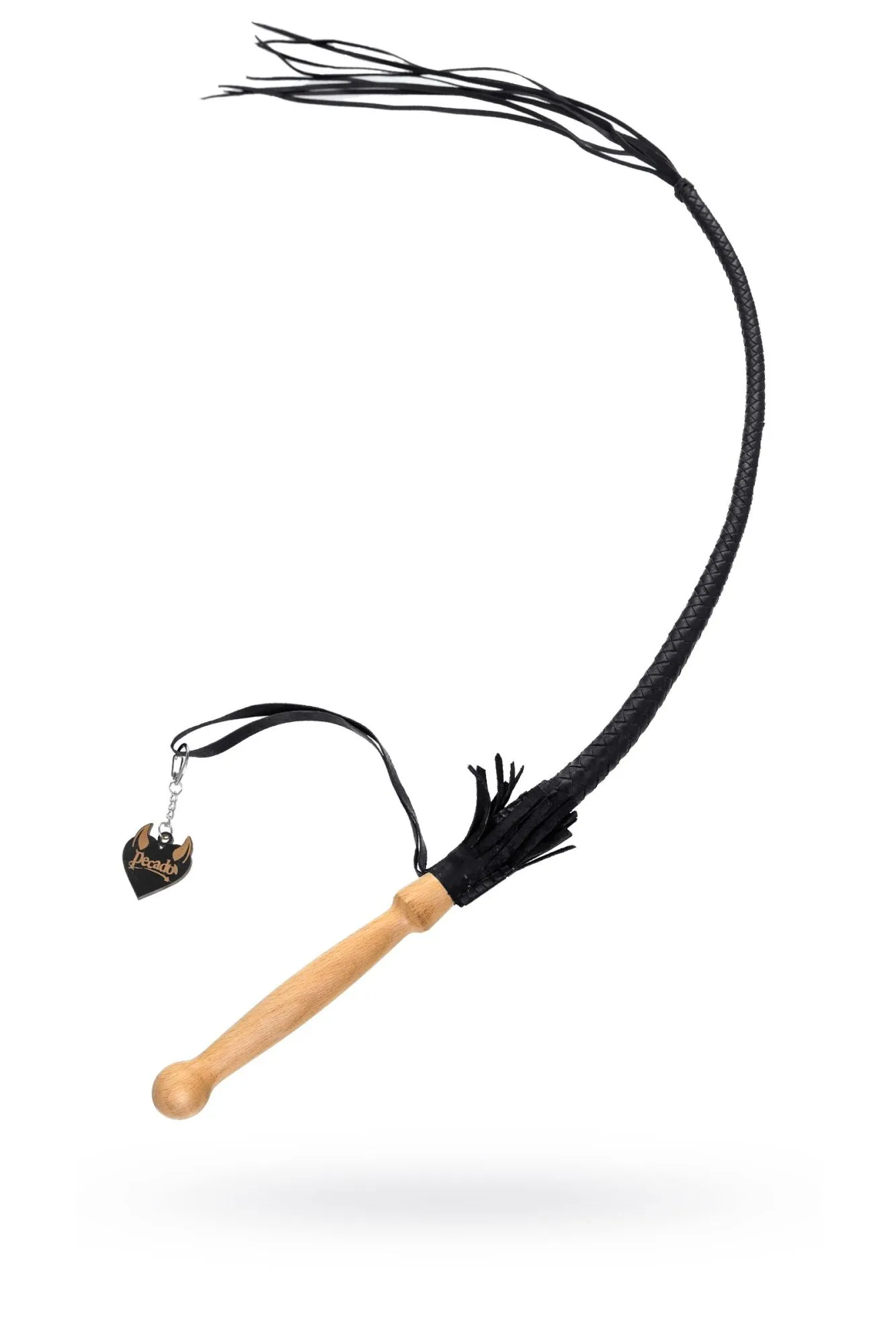 кнут плетеный pecado bdsm, натуральная кожа, чёрный, 75 см в Перми