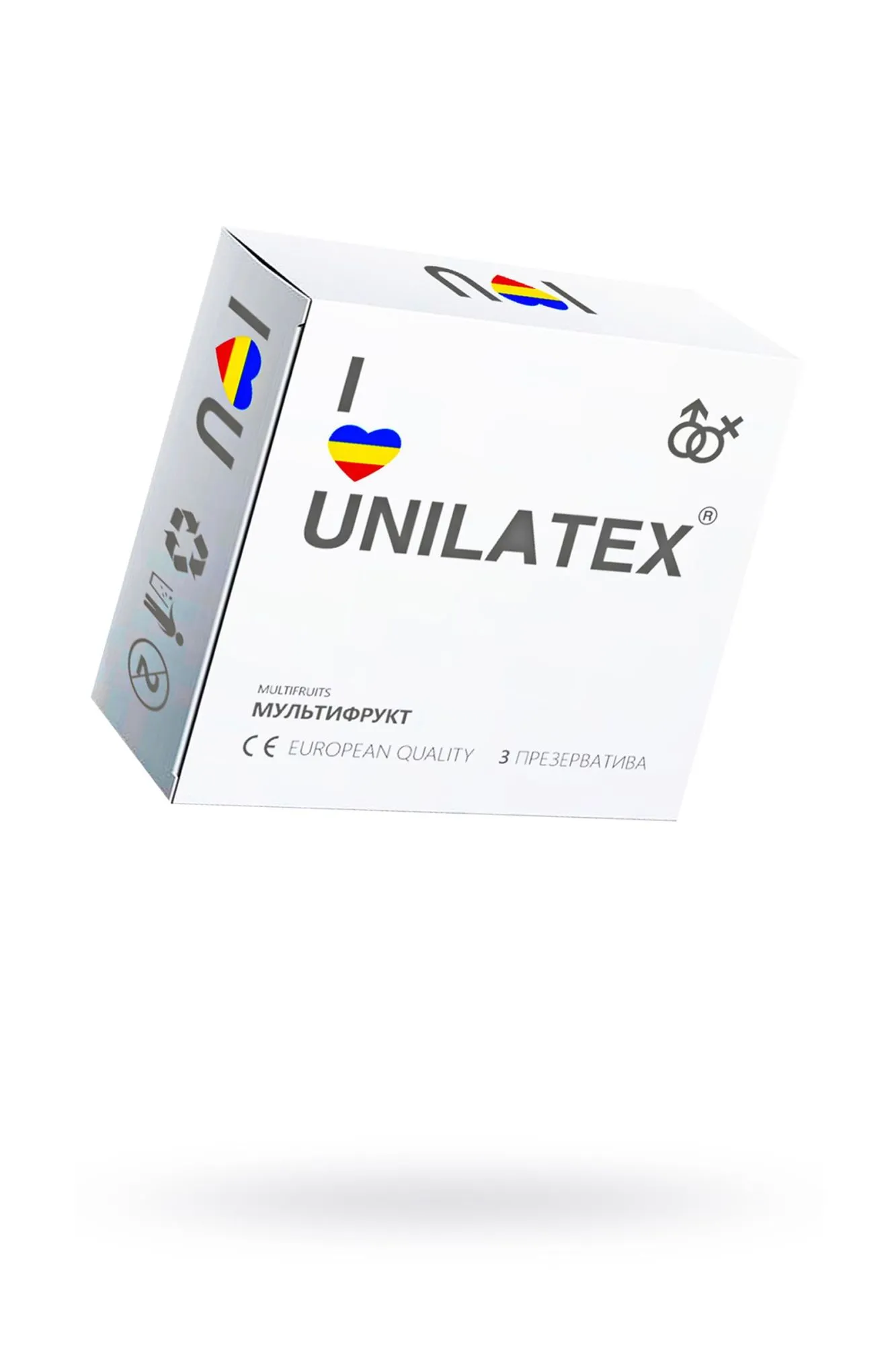 презервативы unilatex, multifrutis, аромат, цветные, 19 см, 5,4 см, 3 шт. в Перми