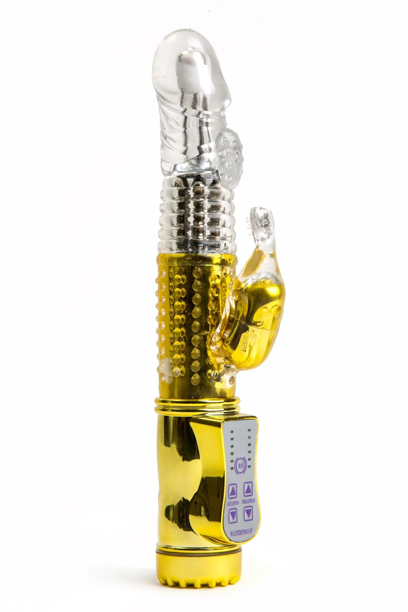 виброкомпьютер золотой с 24 видами вибрации и ротации 47048-1mm в Перми