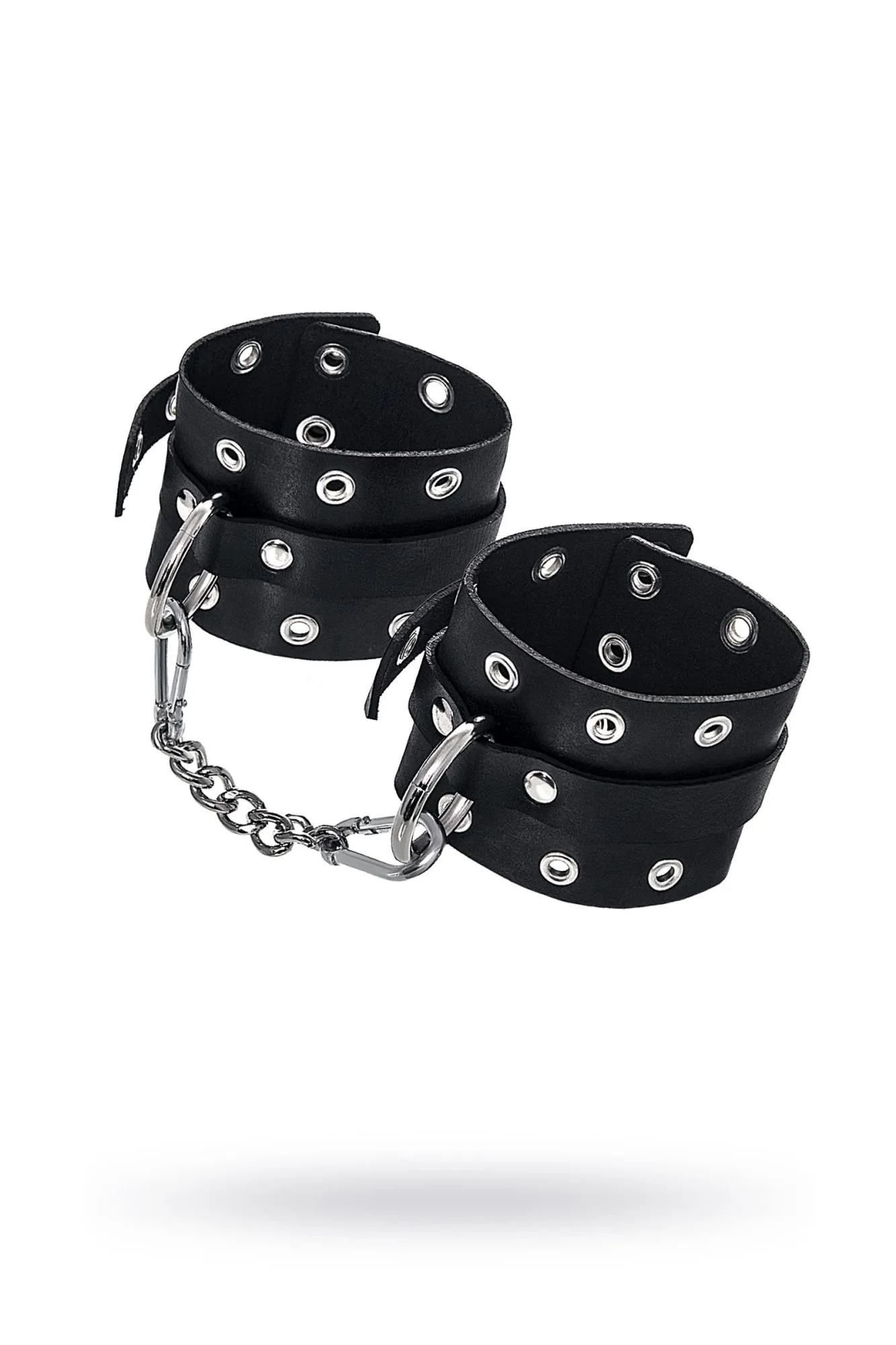 наручники pecado bdsm, однослойные с люверсами, натуральная кожа, черные в Перми