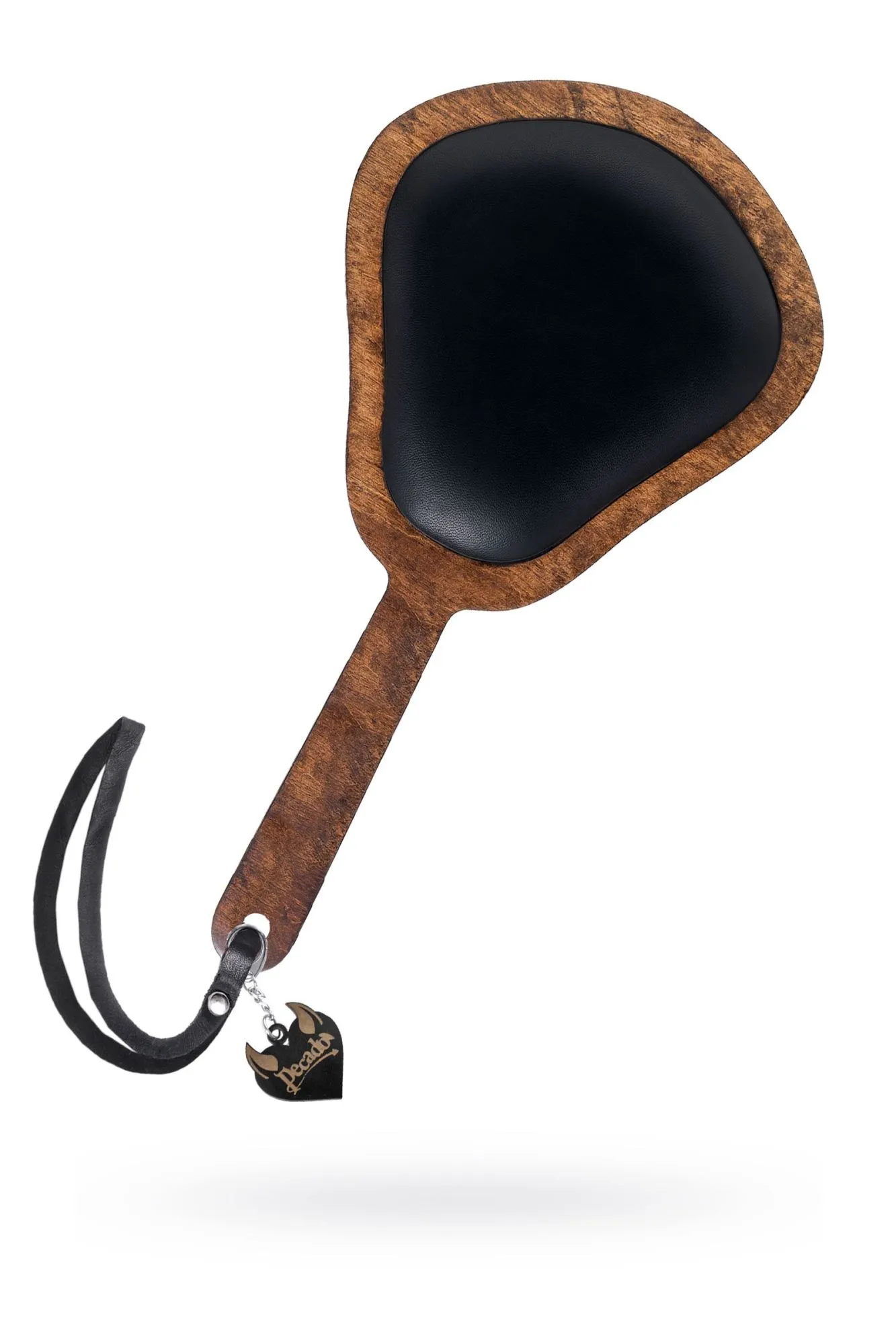 паддл pecado bdsm, большой с мягкой подушечкой, натуральная кожа и дерево, чёрный в Перми