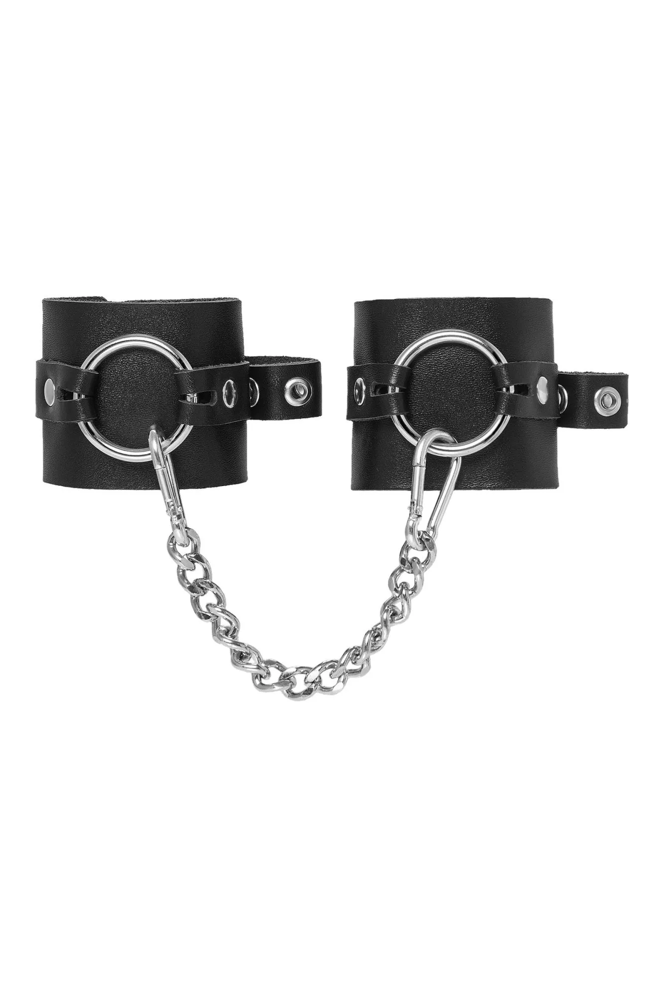 наручники pecado bdsm, из толстой кожи с люверсами, натуральная кожа, чёрные в Перми