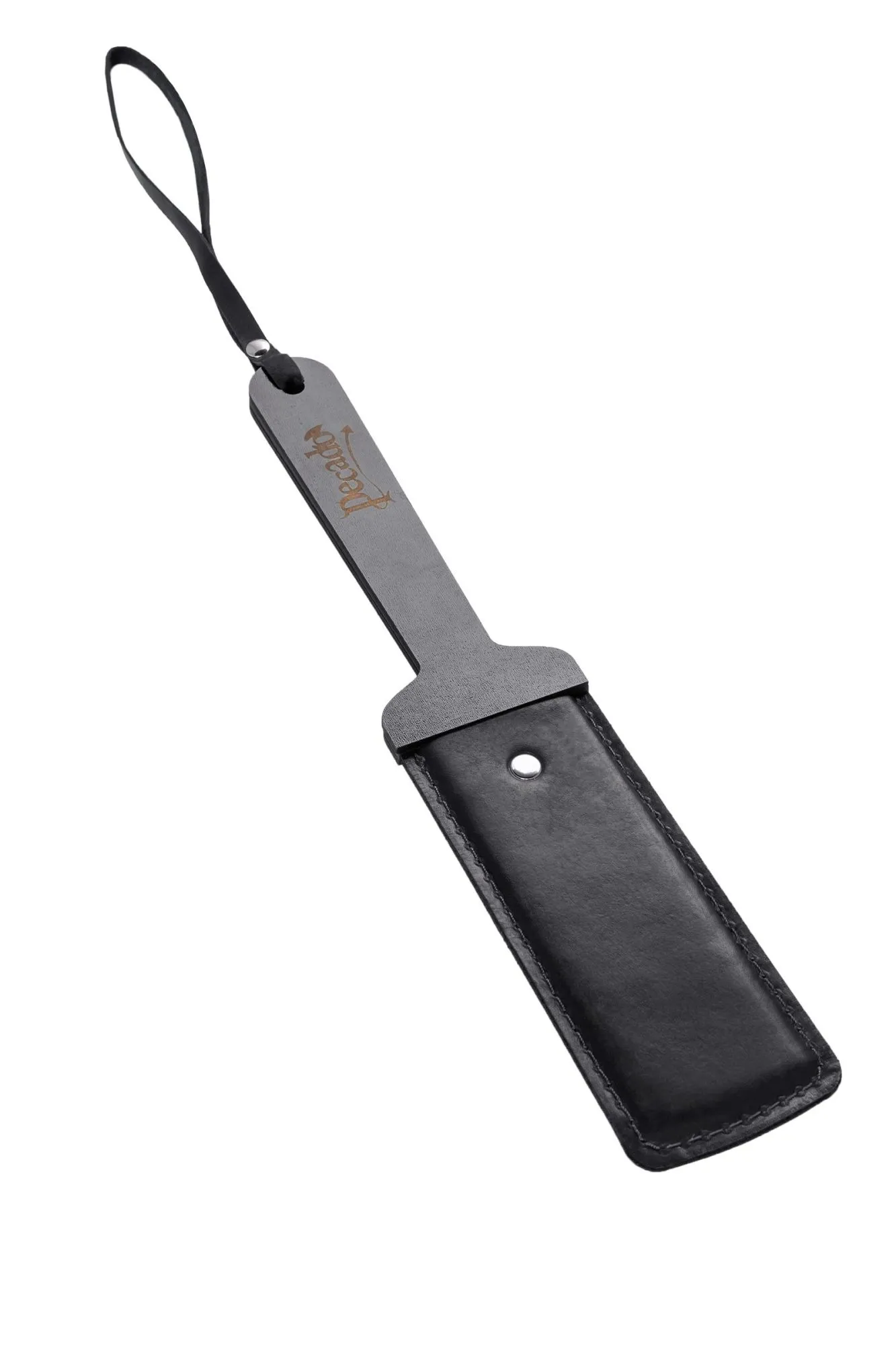 паддл pecado bdsm, твердый, натуральная кожа и дерево, черный в Перми