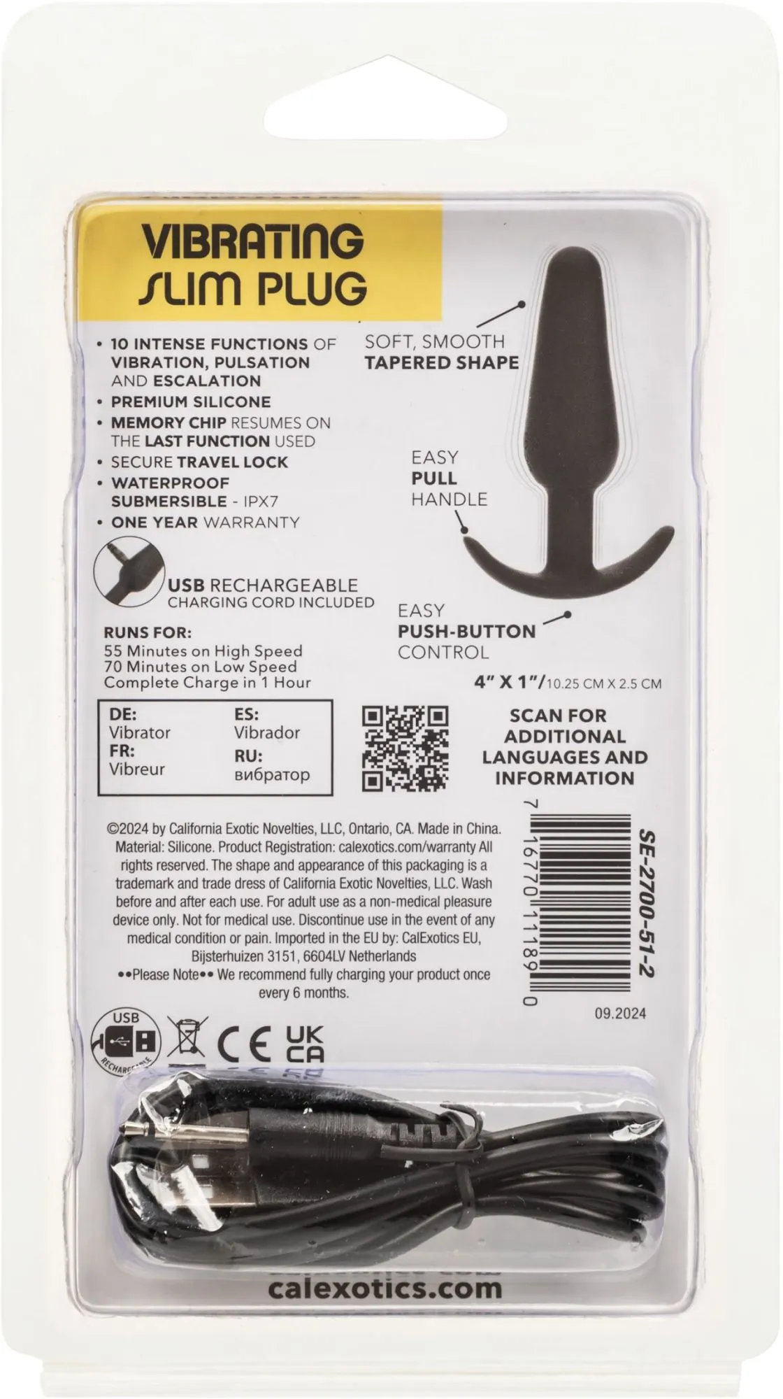 анальная вибропробка для ношения vibrating slim plug в Перми