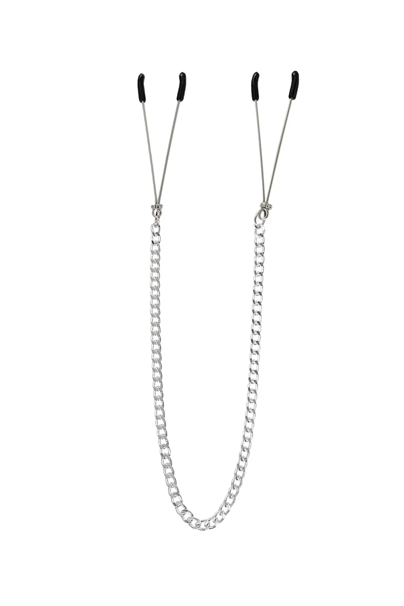 зажимы на соски pecado bdsm, «вилки», на цепочке, металл, серебро в Перми