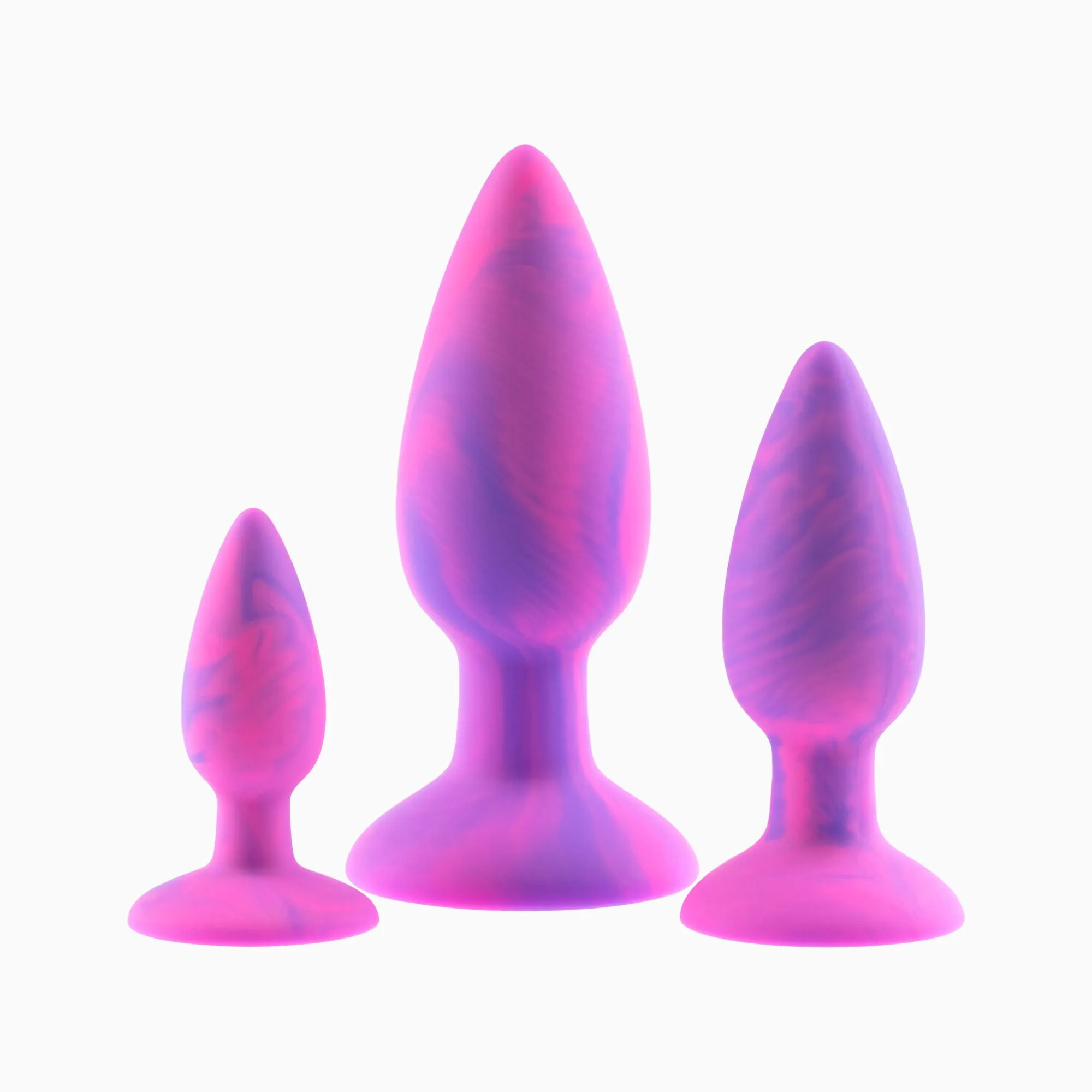 набор анальных пробок pink rabbit donny, 3 шт., силикон, розово-фиолетовые в Перми