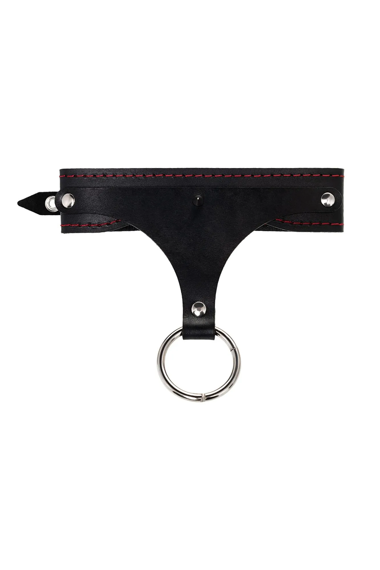 ошейник pecado bdsm, с контрастной строчкой, натуральная кожа, чёрный в Перми