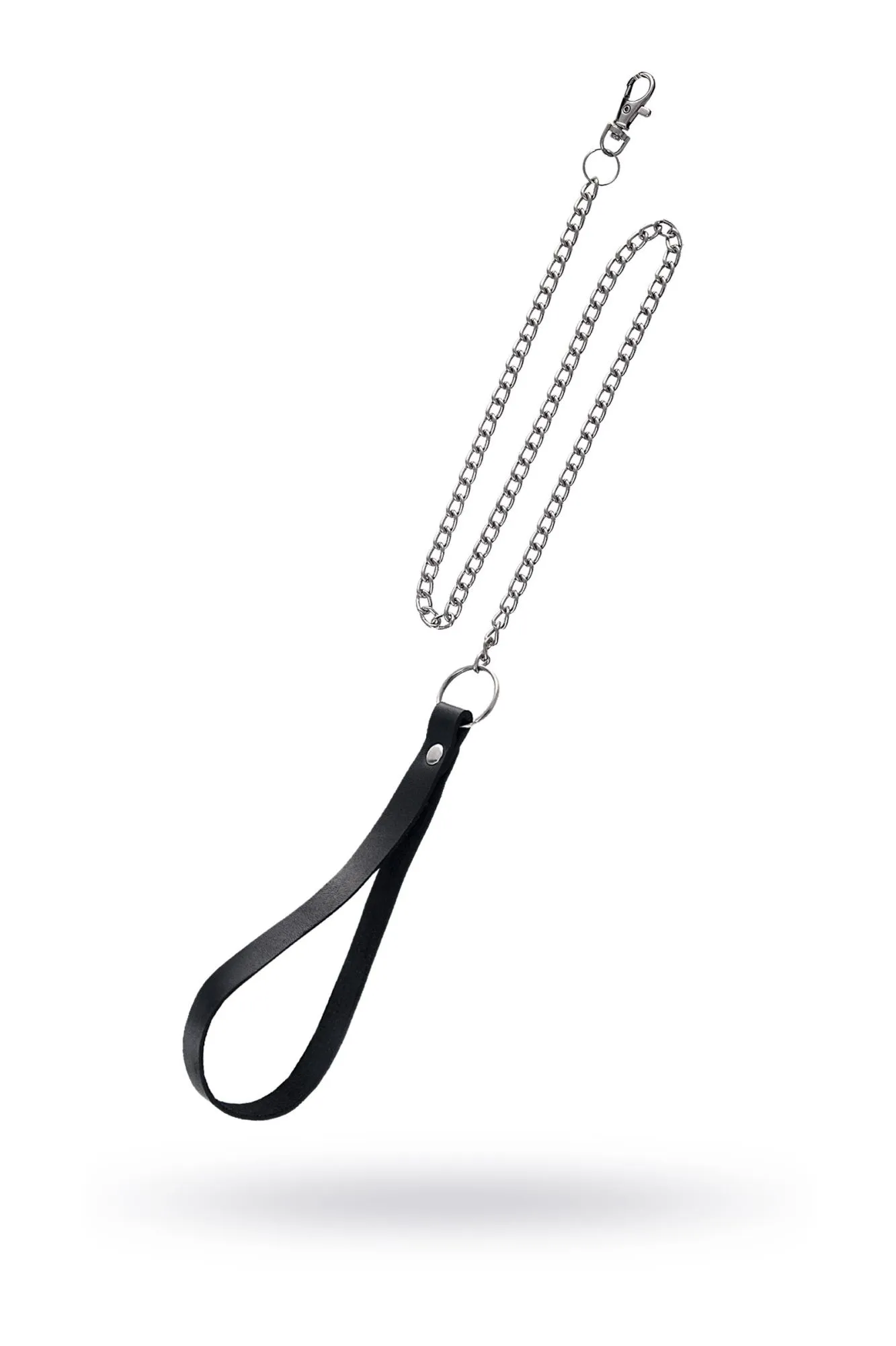 поводок pecado bdsm, с карабином для ошейника, натуральная кожа, черный в Перми
