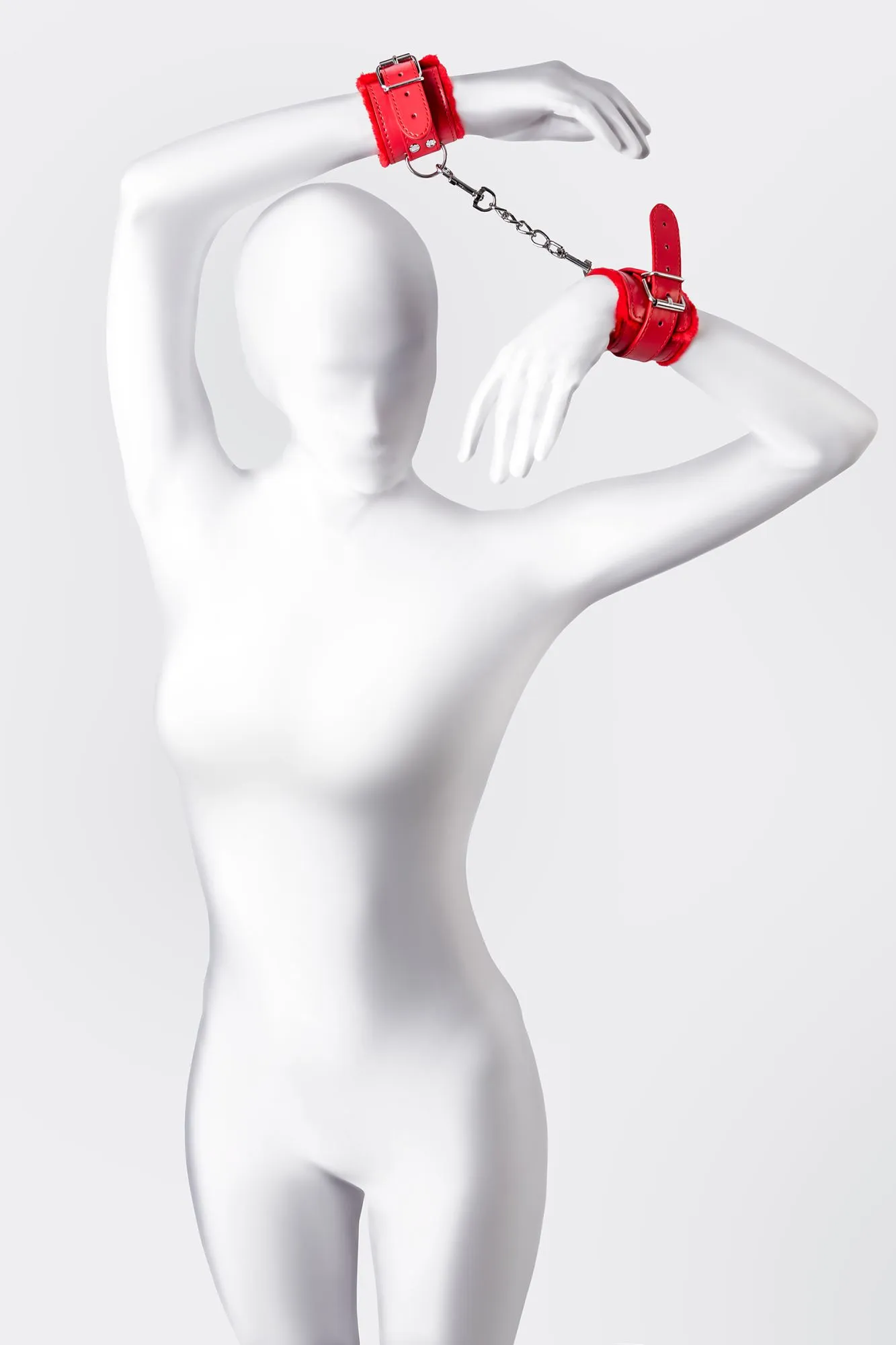 наручники anonymo #0105, pu кожа, красные, 27 см в Перми