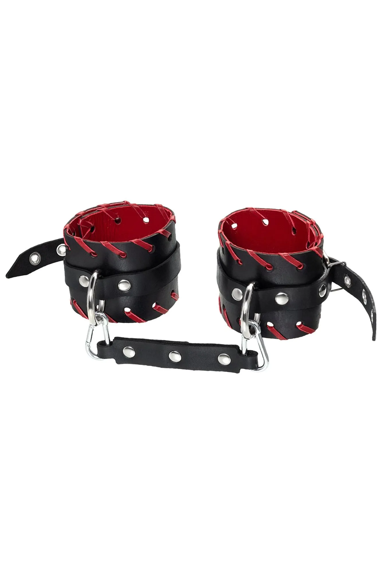 оковы pecado bdsm, с красной окантовкой, натуральная кожа, черные в Перми