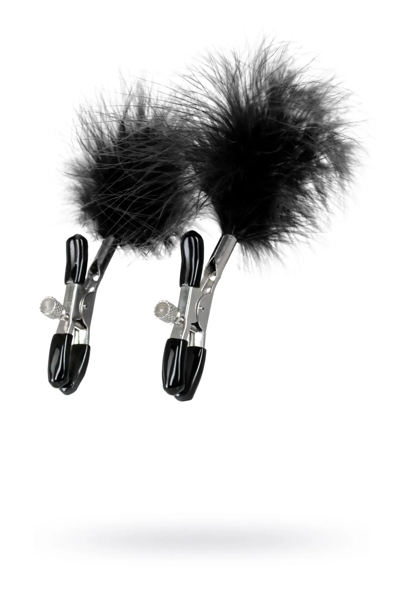 зажимы для сосков toyfa theatre, металл с пухом, черные в Перми