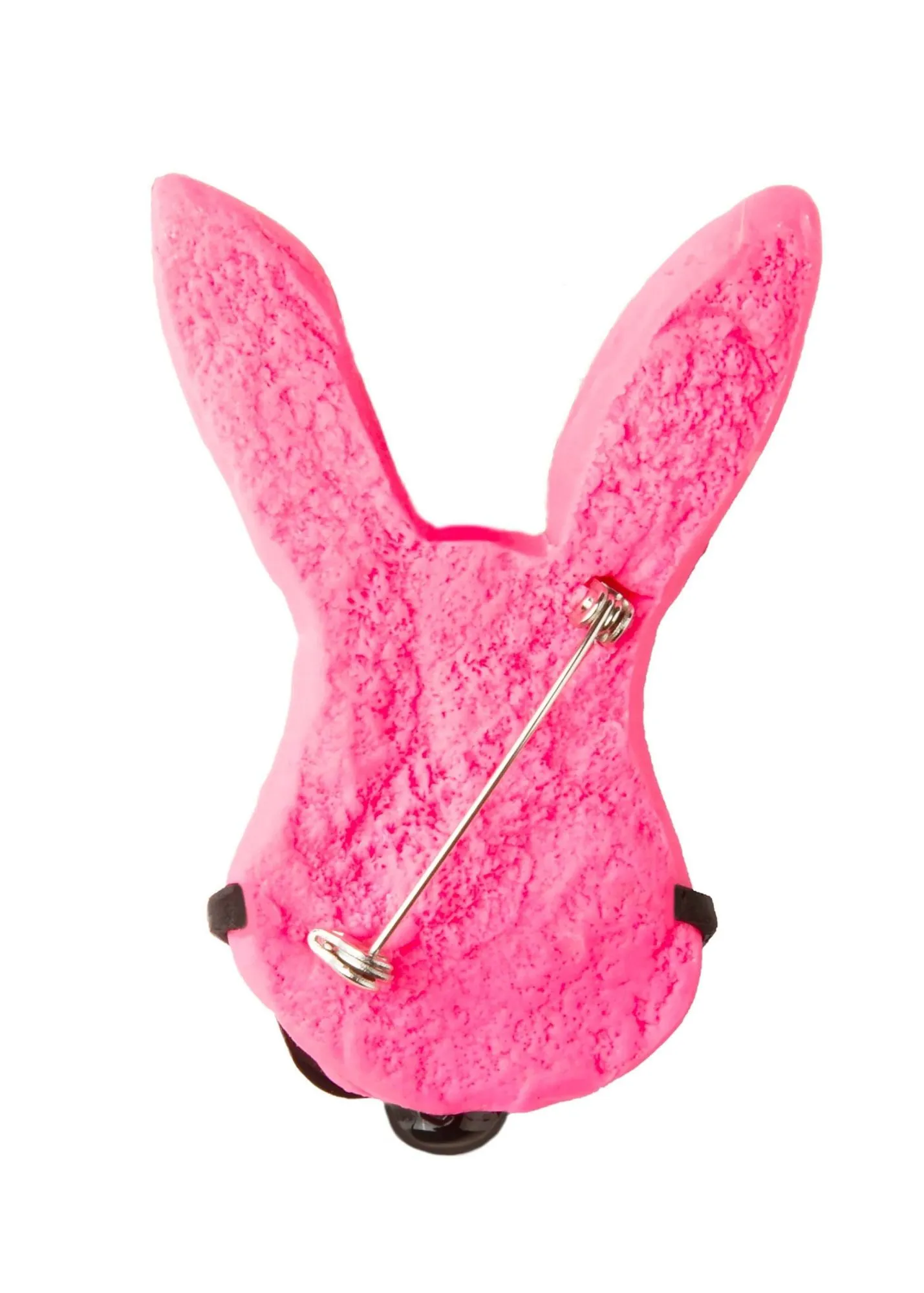 брошь розовый кролик с черным кляпом на булавке в Перми