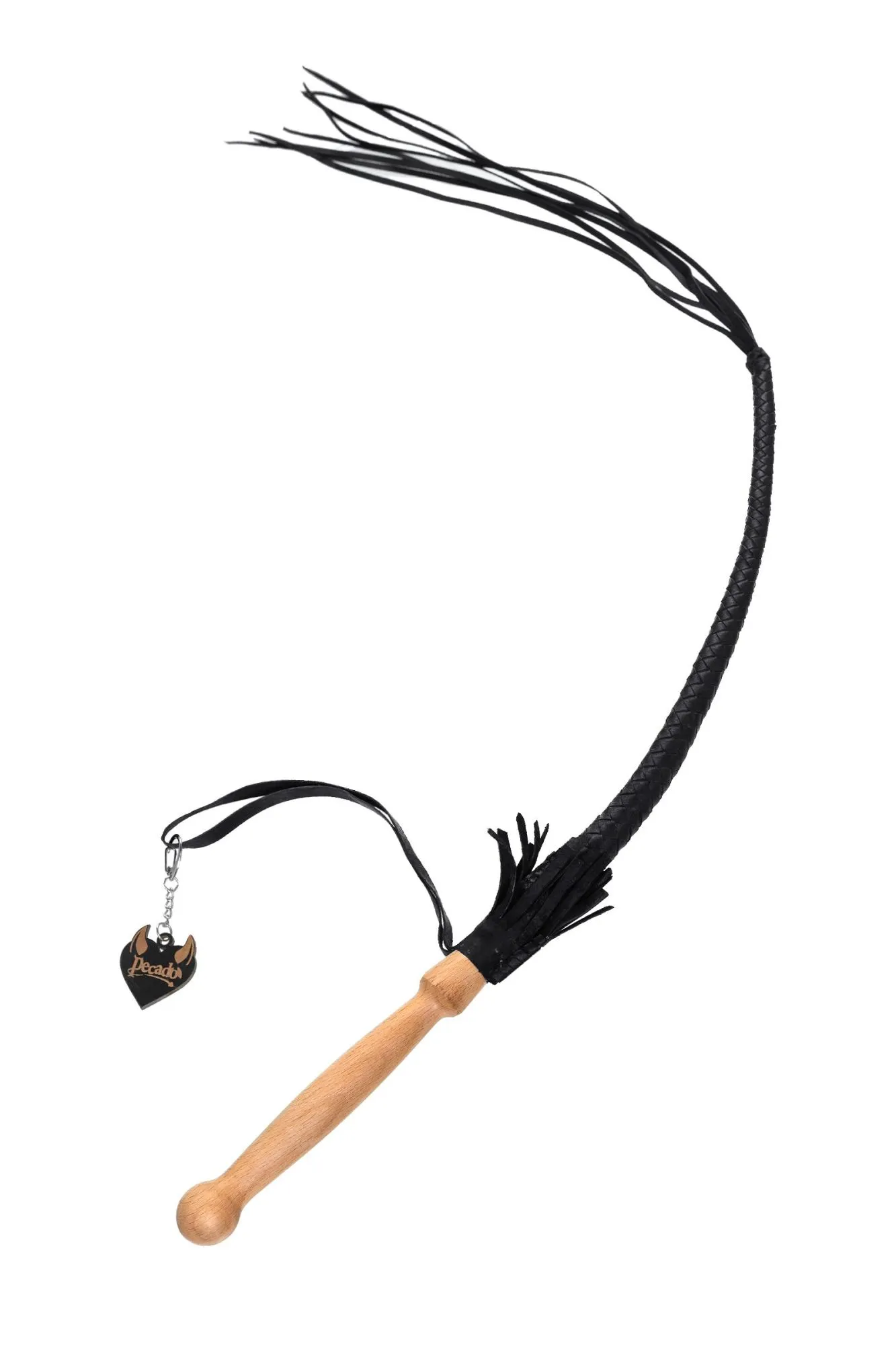 кнут плетеный pecado bdsm, натуральная кожа, чёрный, 65 см в Перми