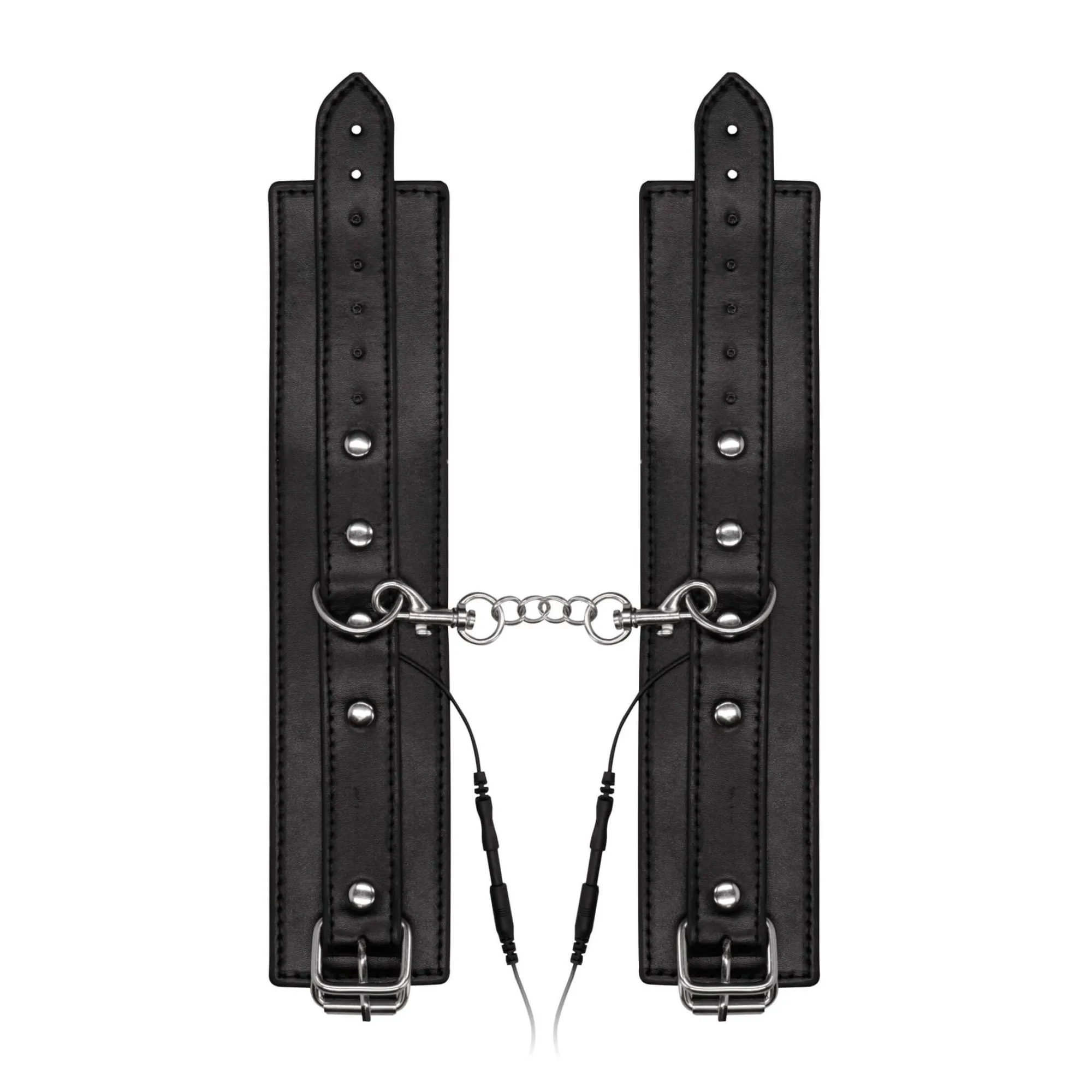 наручники декоративные с электростимуляцией shots media electroshock electro handcuffs, черные в Перми