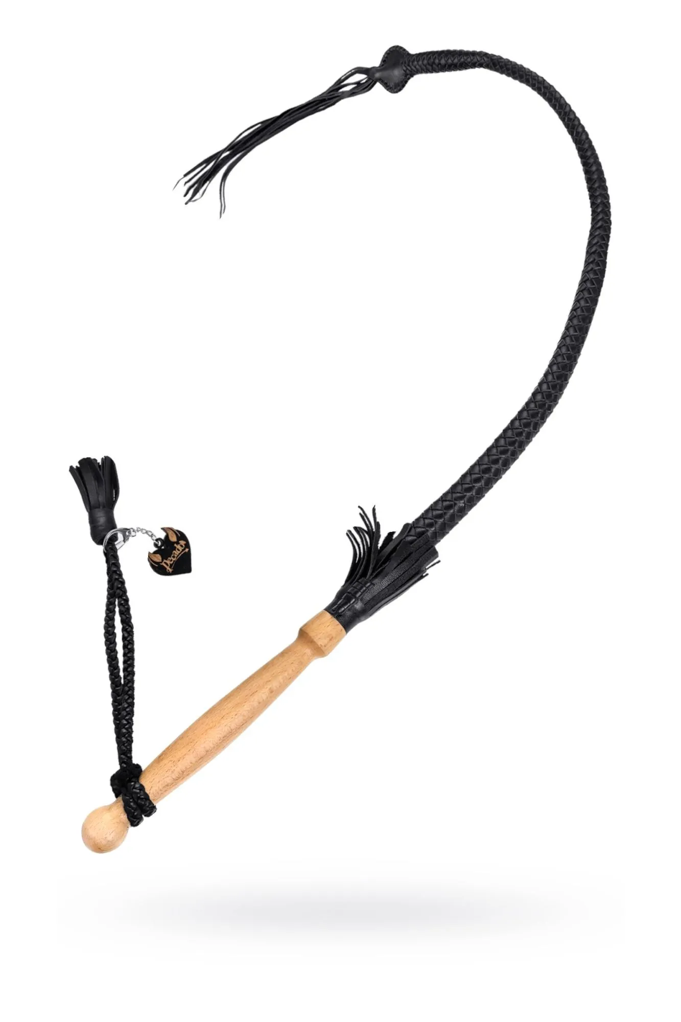 кнут плетеный pecado bdsm, натуральная кожа, чёрный, 85 см в Перми