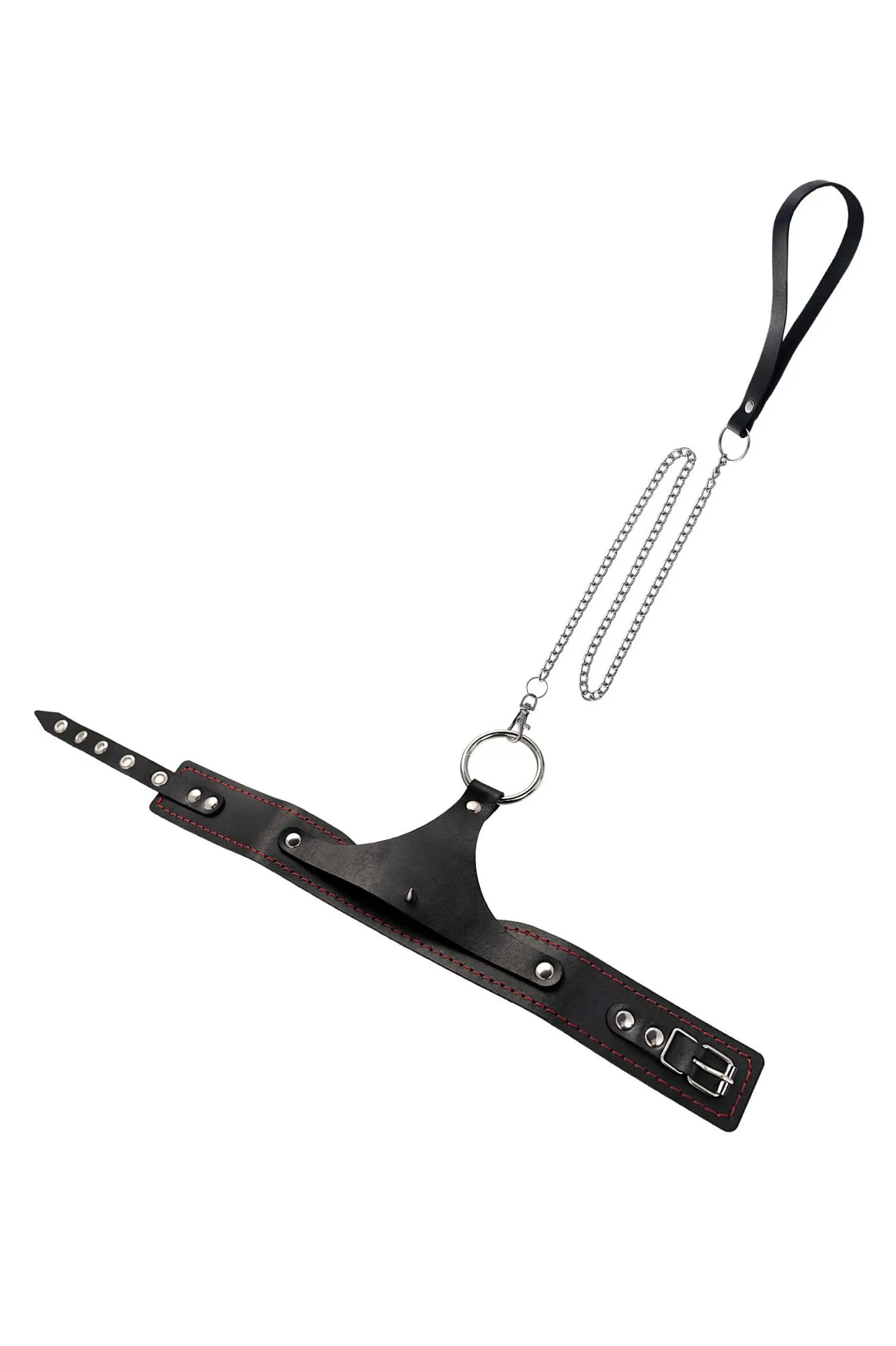 ошейник pecado bdsm, с контрастной строчкой, натуральная кожа, чёрный в Перми