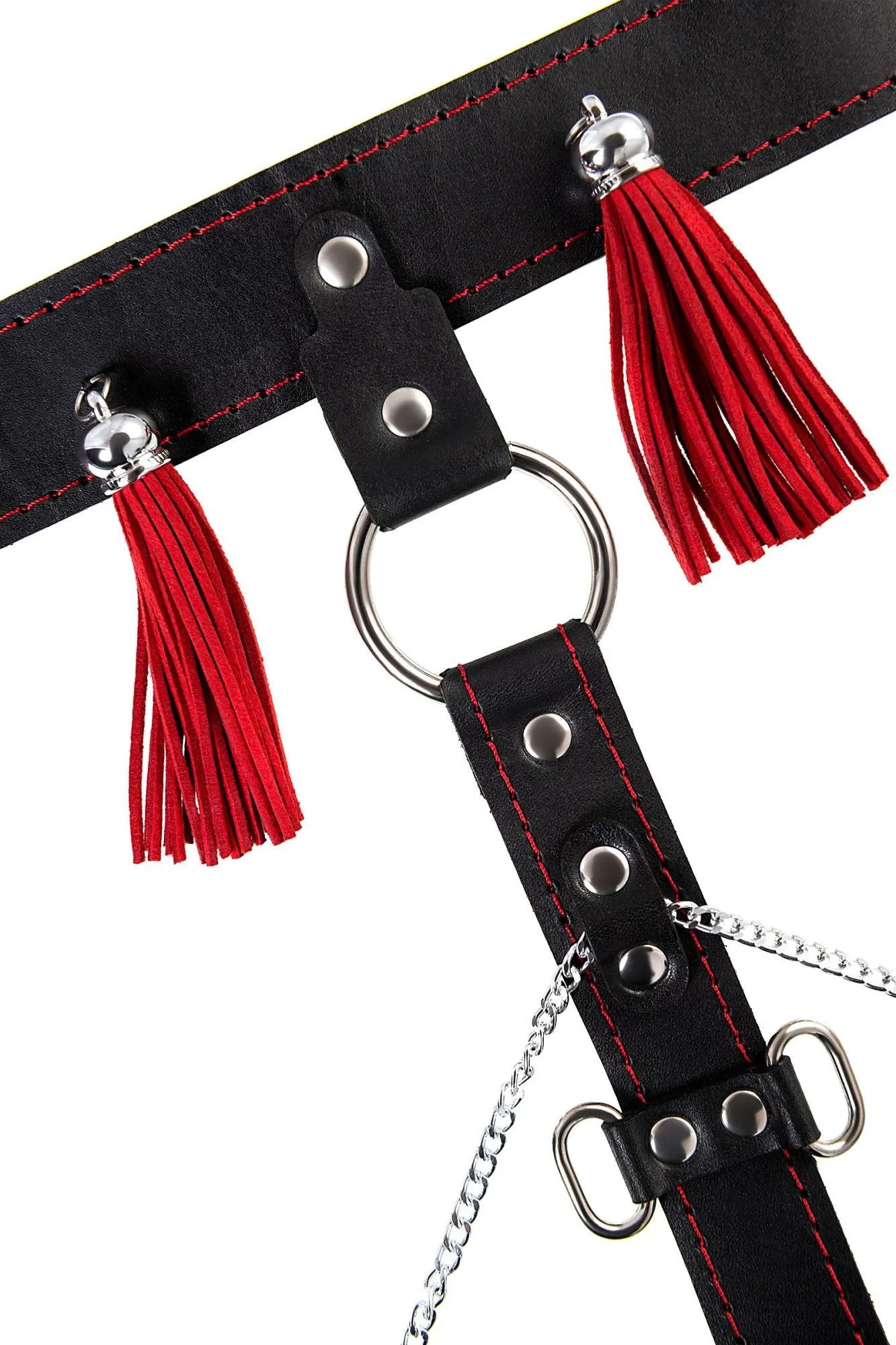 сбруя для фиксации шеи и рук pecado bdsm, с зажимами для сосков, натуральная кожа, черная в Перми