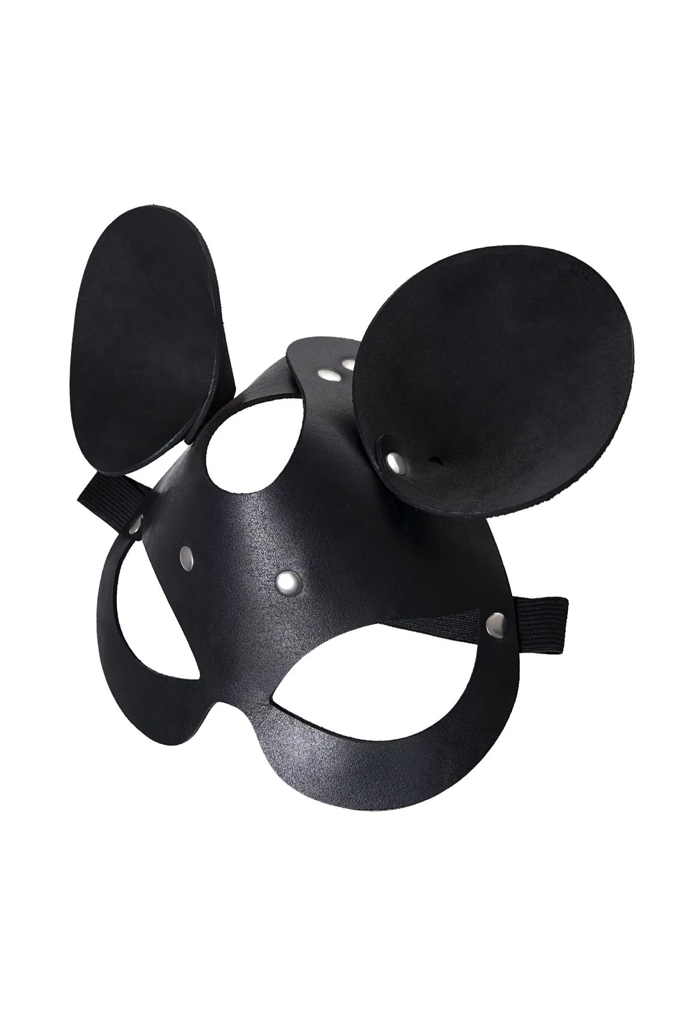 маска pecado bdsm, с ушками мышки, натуральная кожа, черный в Перми