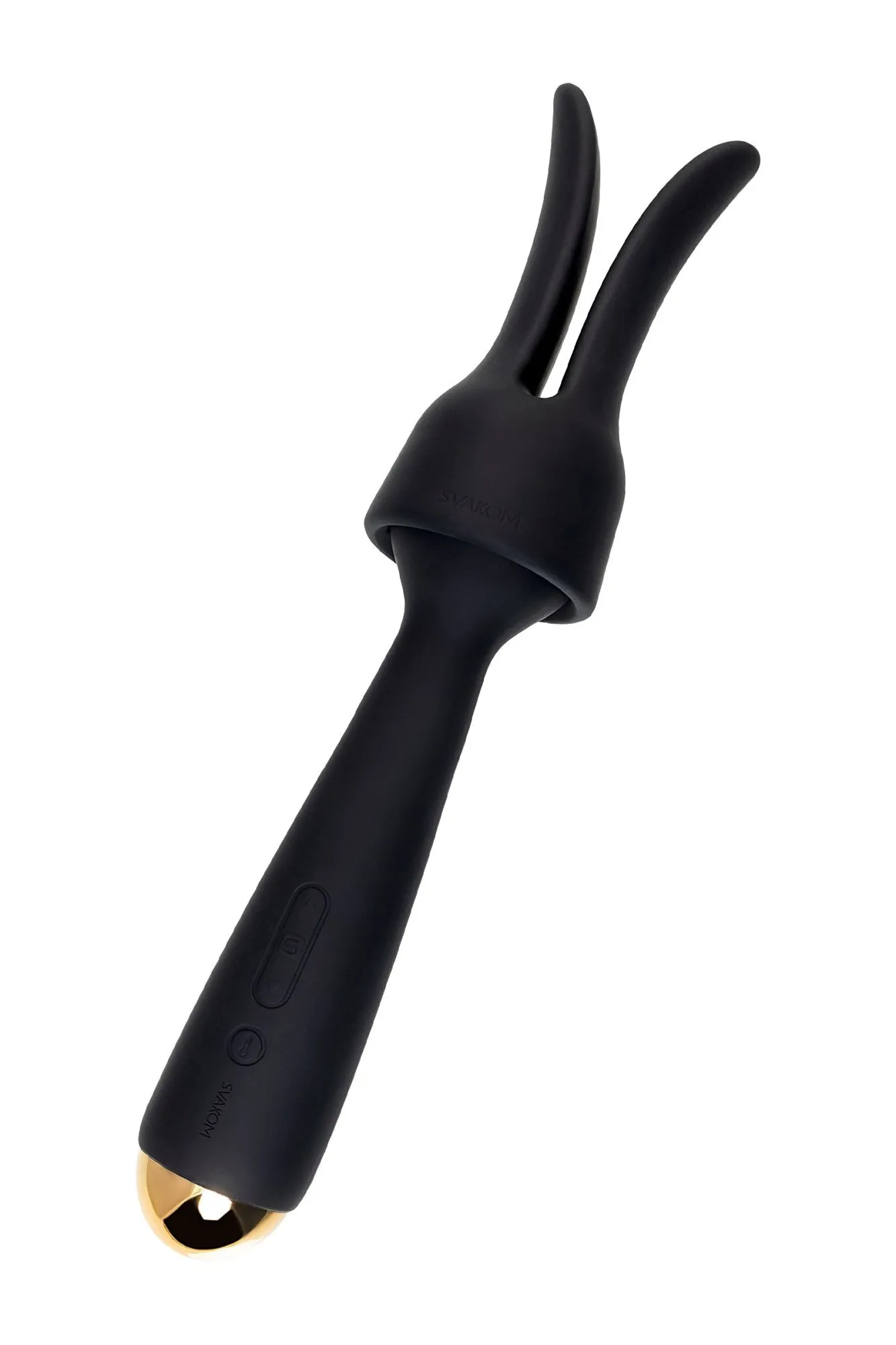 вибратор с насадкой svakom emma neo, силикон, черный, 21 см в Перми