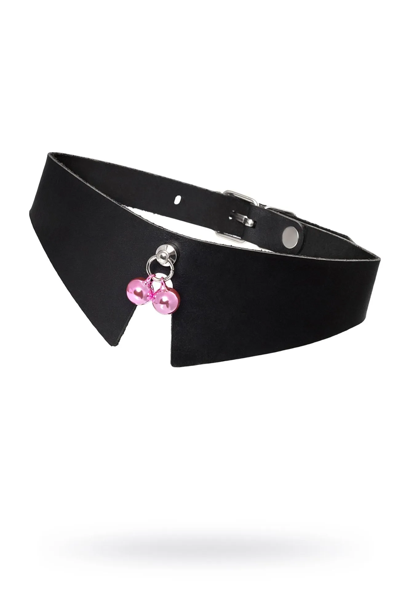 чокер-воротник pecado bdsm, с бубенчиками, натуральная кожа, чёрный в Перми