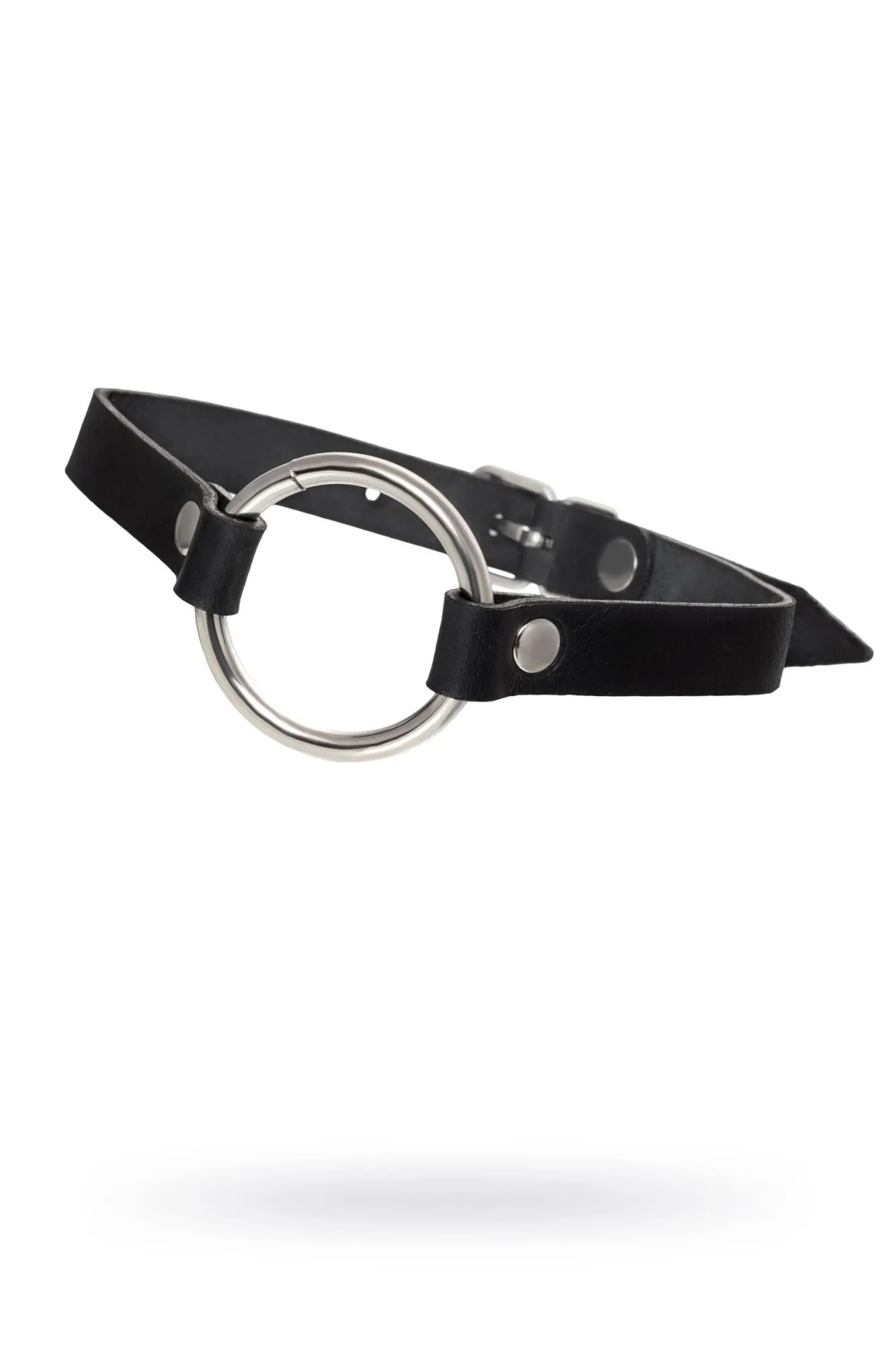 чокер pecado bdsm, с круглым кольцом, модель 1, натуральная кожа, черный в Перми