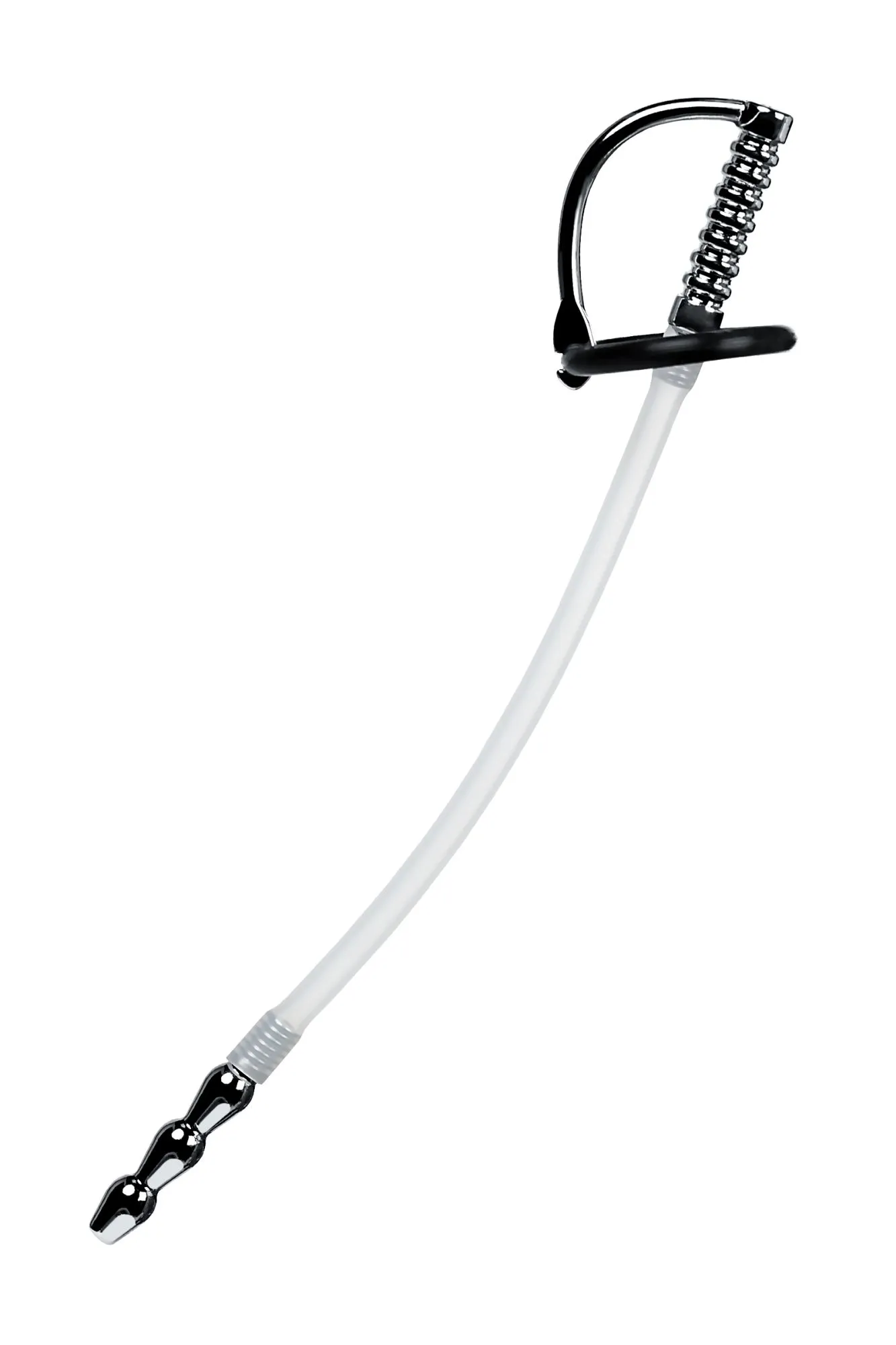 уретральный катетер metal by toyfa, со сменными фиксирующими кольцами, силикон, серебряный в Перми