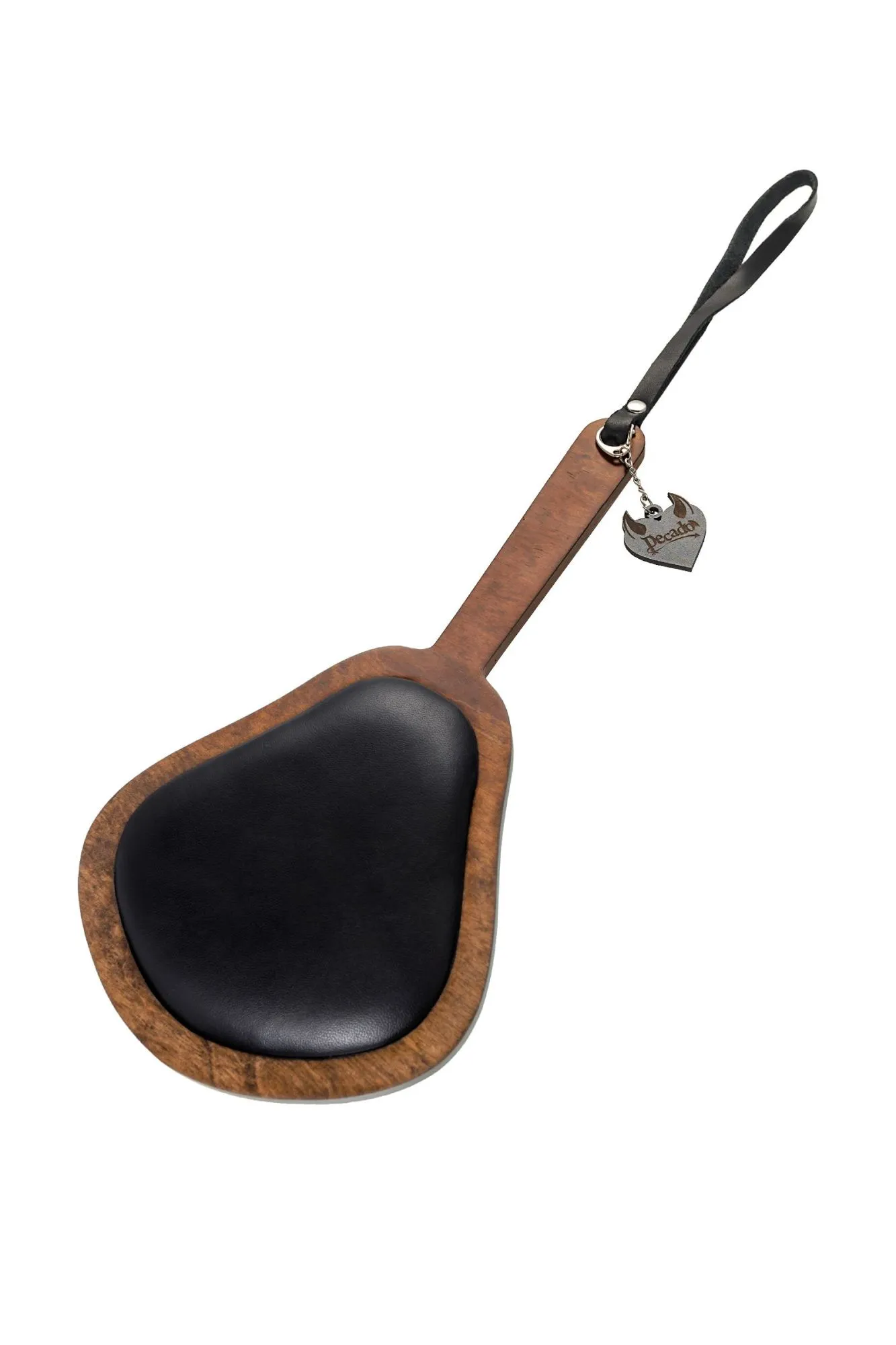 паддл pecado bdsm, большой с мягкой подушечкой, натуральная кожа и дерево, чёрный в Перми