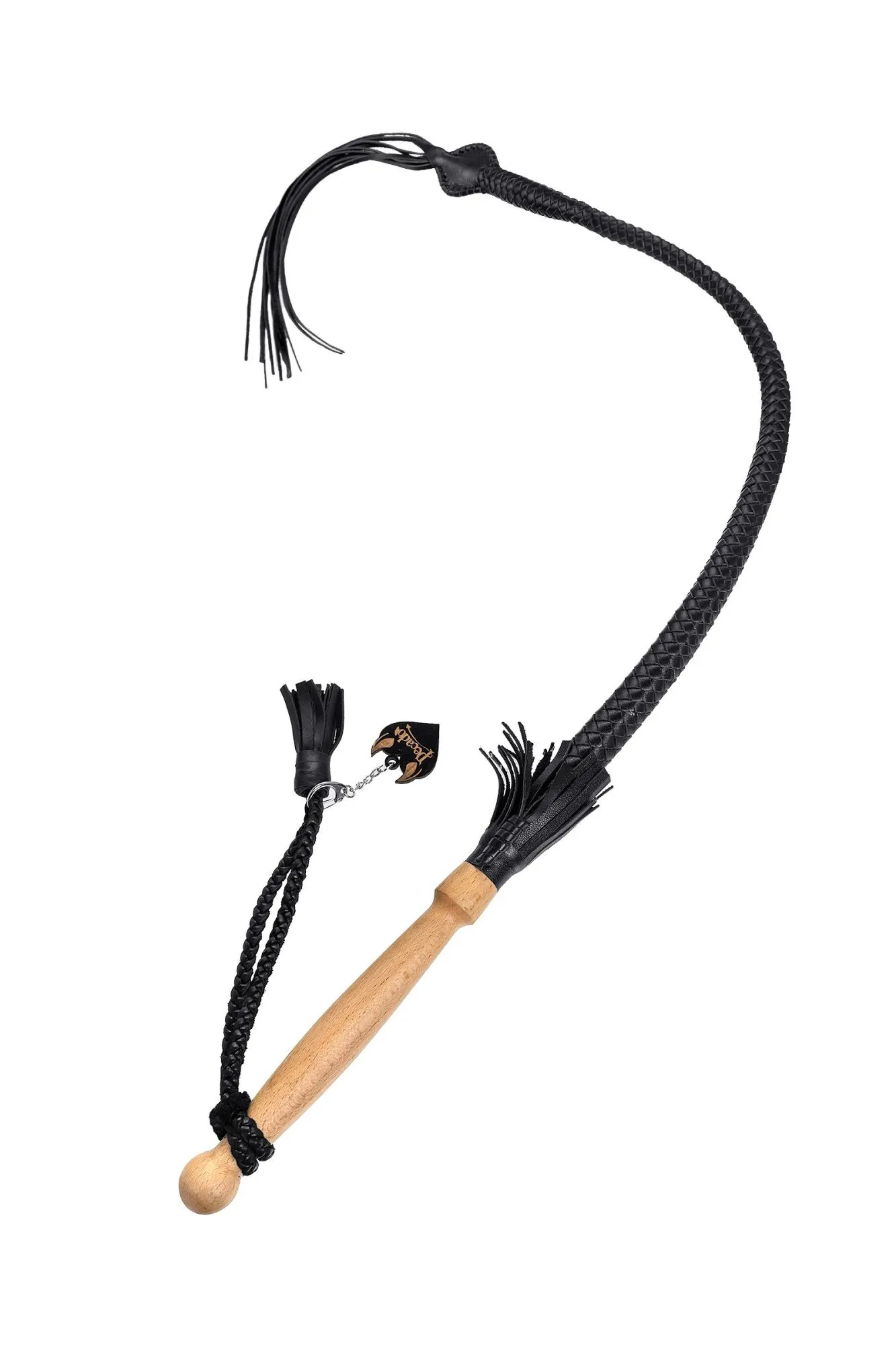 кнут плетеный pecado bdsm, натуральная кожа, чёрный, 85 см в Перми