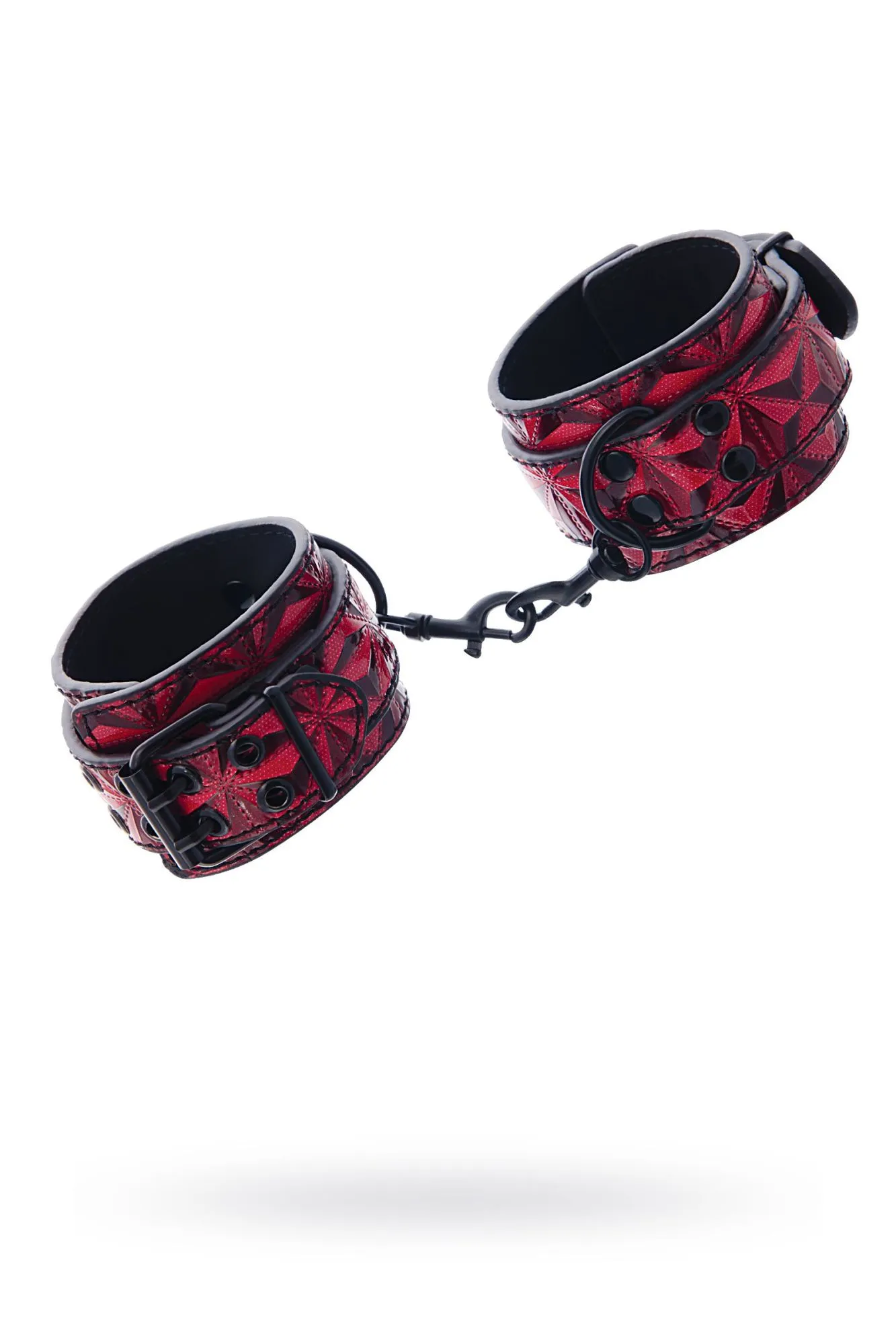 наручники toyfa theatre из материала с 3d эффектом, красные, 27 см в Перми