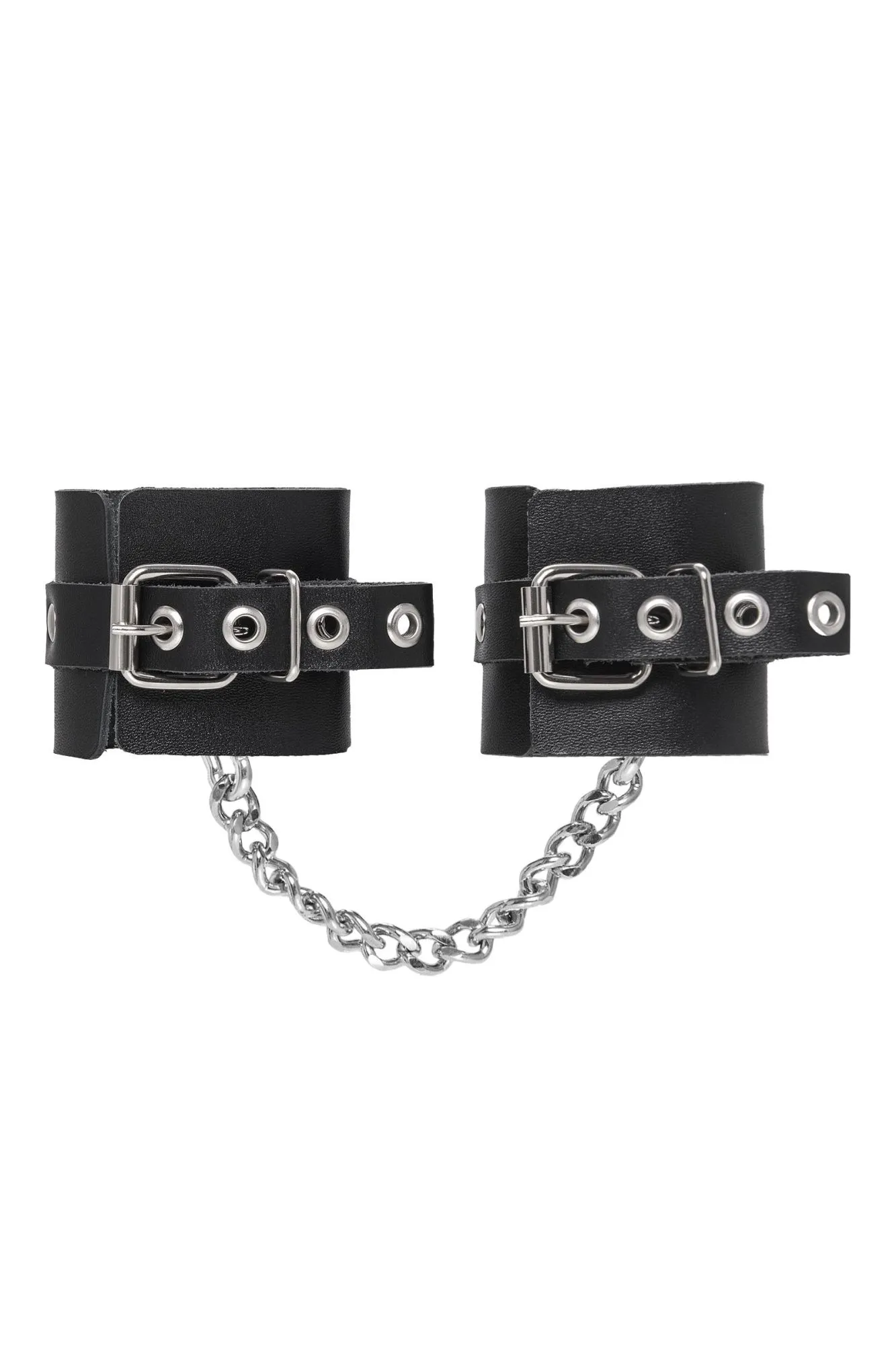 наручники pecado bdsm, из толстой кожи с люверсами, натуральная кожа, чёрные в Перми