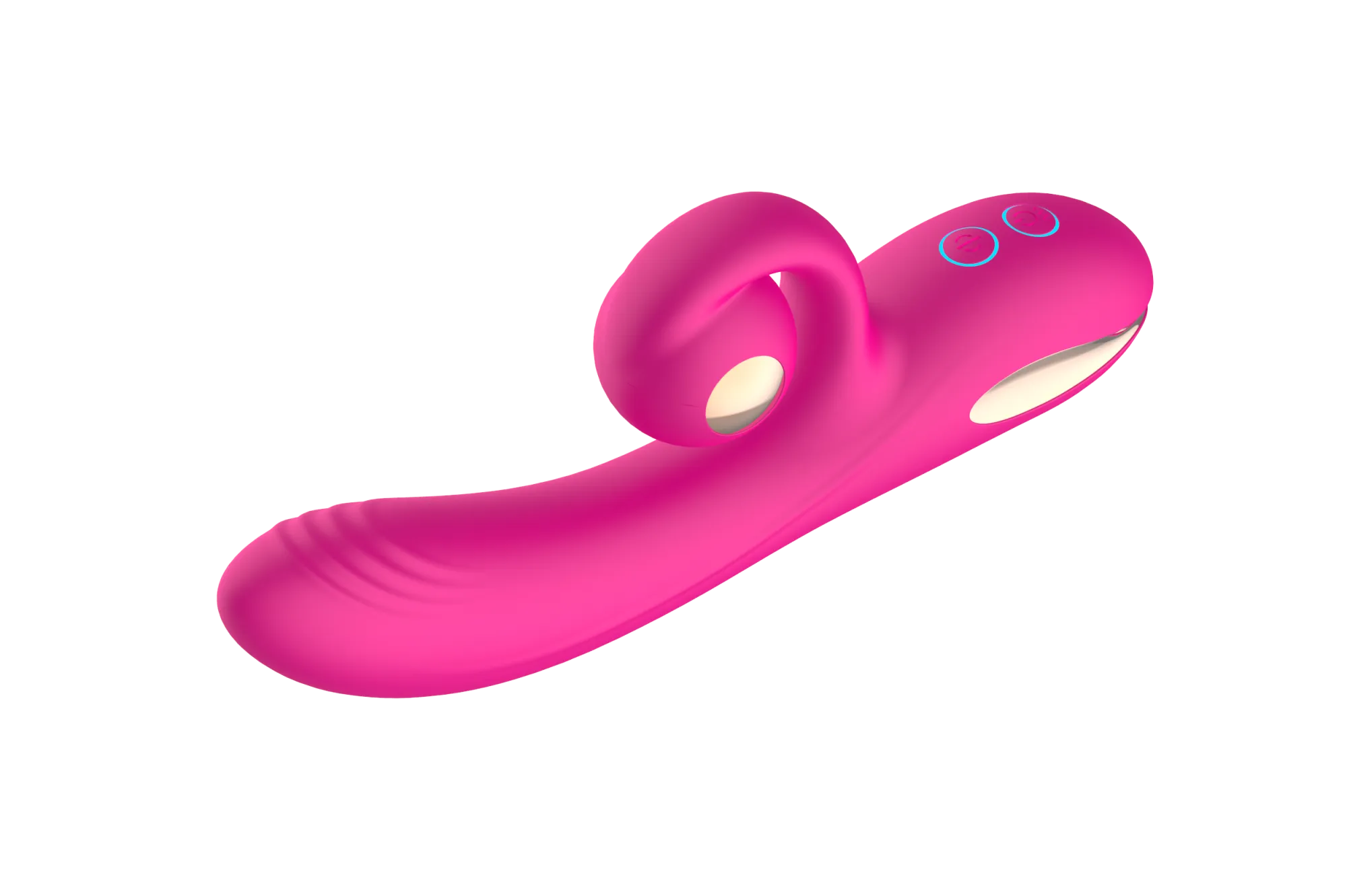 силиконовый вибратор-кролик с функцией вращения sw3052-hot-pink в Перми
