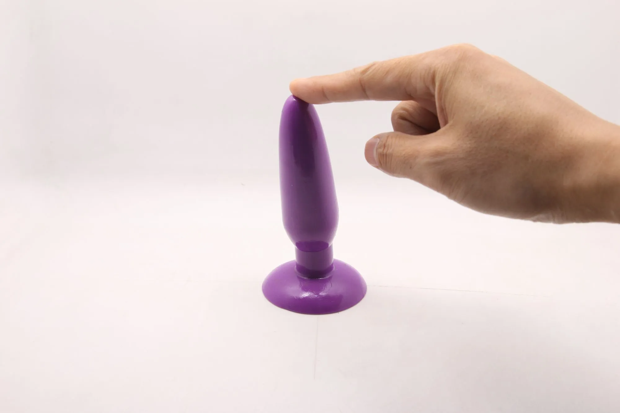 анальная пробка с присоской 3,7 см purple bi-017001r в Перми