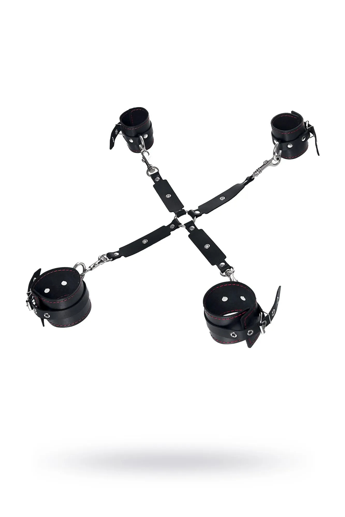 бондажный набор pecado bdsm, сцепка, наручники, оковы, натуральная кожа, черный в Перми