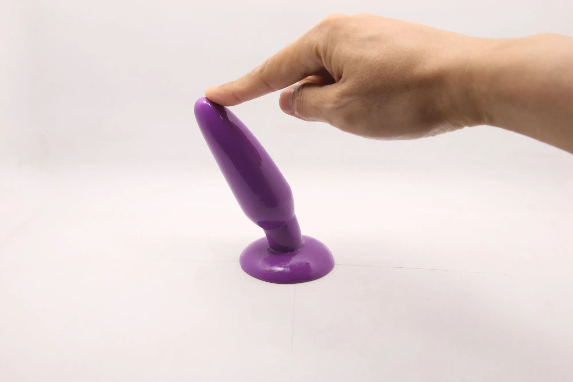 анальная пробка с присоской 3,7 см purple bi-017001r в Перми