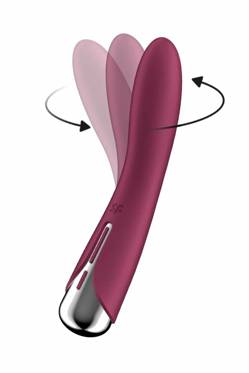 вибратор для точки g  с ротацией satisfyer spinning vibe 1, силикон, бордовый, 17,8 см в Перми