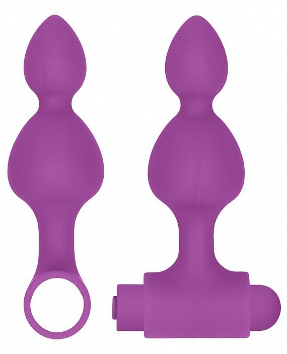 набор анальных стимуляторов shots media usb-rechargeable anal set, фиолетовый в Перми