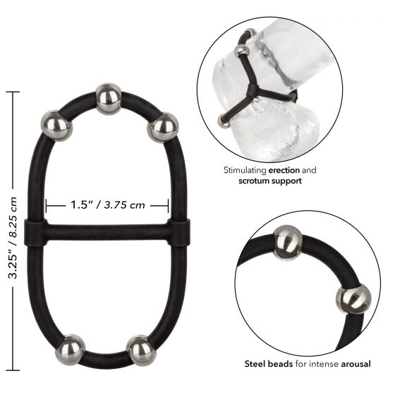 эрекционное кольцо с стальными бусинами steel beaded dual silicone maximizer в Перми