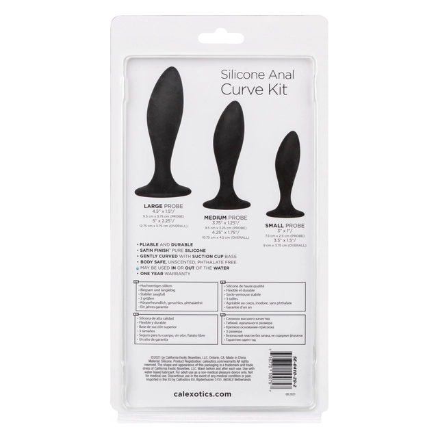 набор из трех анальных пробок silicone curve anal kit в Перми