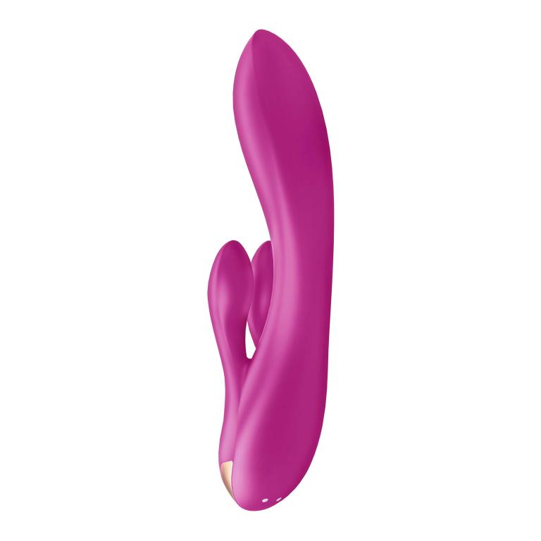 вибратор-кролик satisfyer double flex с двумя клиторальными отростками (фиолетовый) в Перми