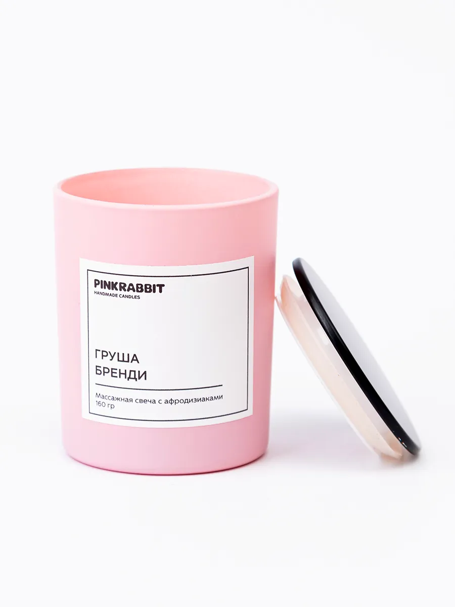 свеча ручной работы pink rabbit hand made груша, бренди 160гр в Перми