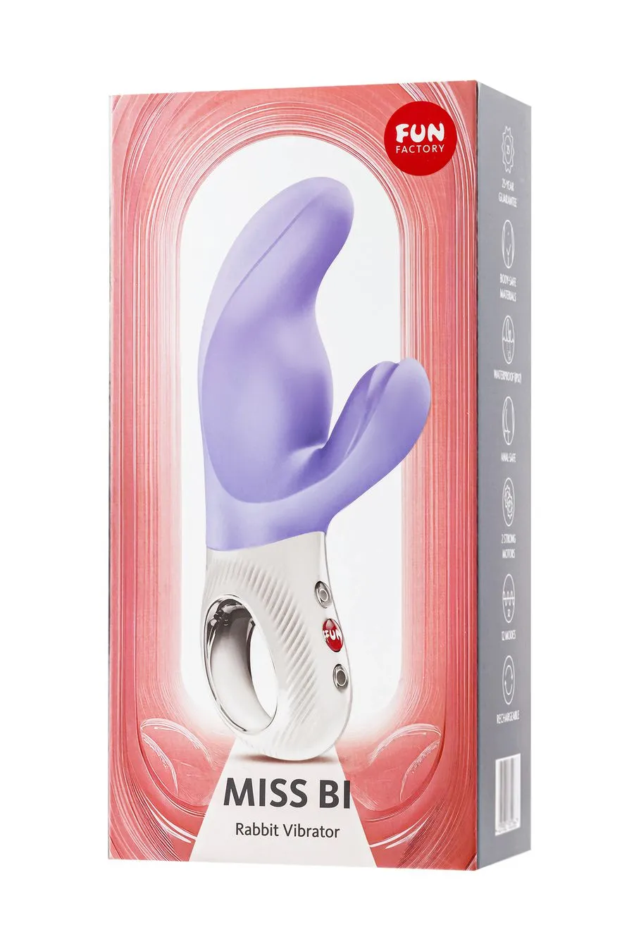 вибратор с клиторальным стимулятором fun factory miss bi, силикон, сиреневый, 17 см в Перми