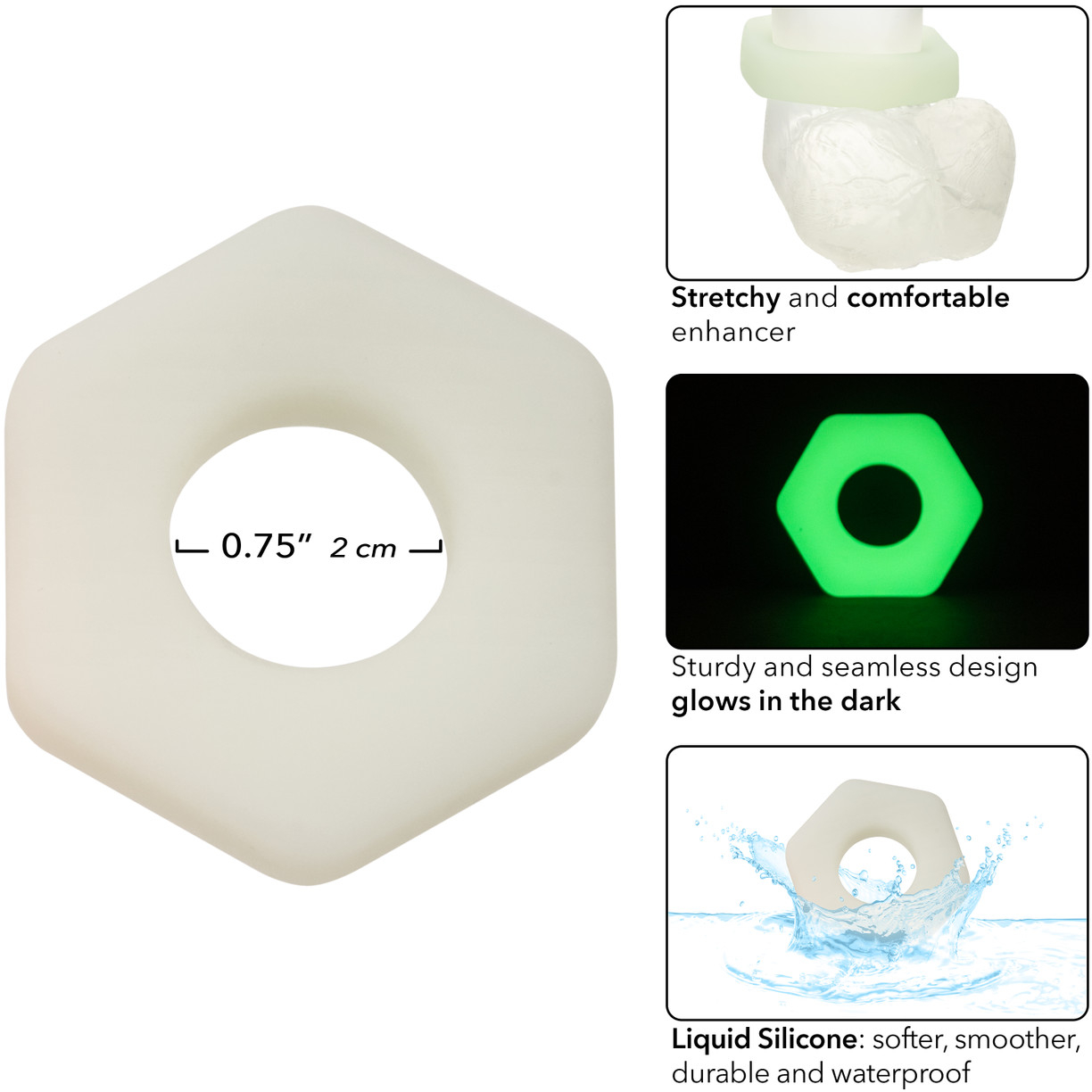 эрекционное кольцо из жидкого силикона alpha sexagon liquid silicone glow-in-the-dark в Перми