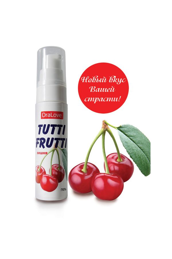 съедобная гель-смазка tutti-frutti для орального секса со вкусом вишни, 30 г в Перми