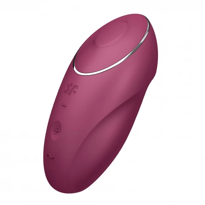 вибромассажер satisfyer tap & climax 1, силикон, бордовый, 11 см в Перми