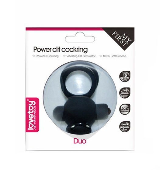 виброкольцо lovetoy power clit duo, черное в Перми