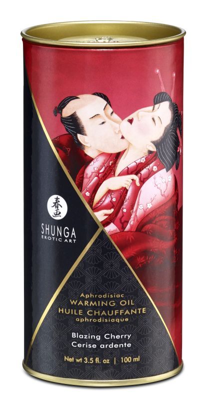 массажное масло разогревающее shunga пылающая вишня, 100 мл в Перми