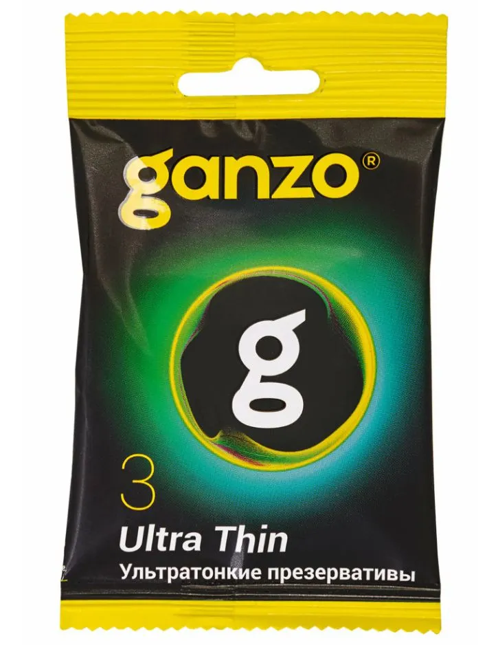 презервативы ультратонкие ganzo ultra thin 3шт. в пакете black edition в Перми
