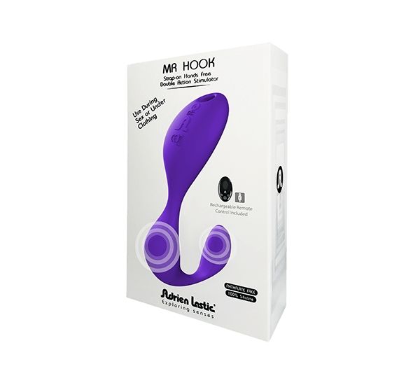 вибратор на ремнях adrien lastic mr hook с пультом, фиолетовый в Перми