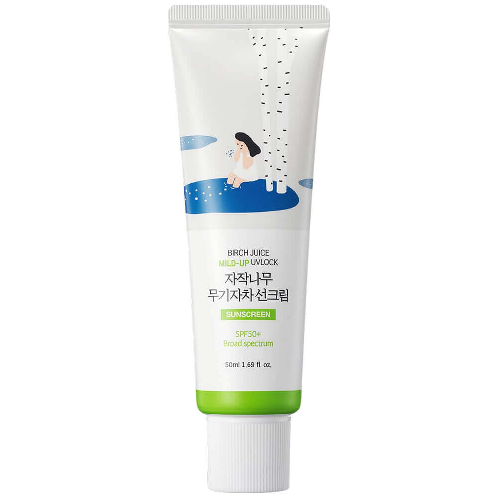 round lab birch juice moisturizing mild-up sunscreen, солнцезащитный крем spf 50+ pa++++ 50 мл в Перми