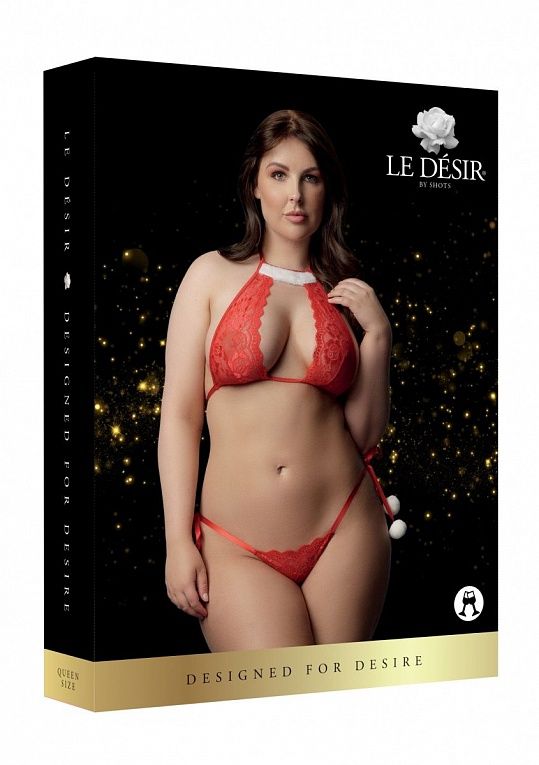 Эротическое комплект кружевного белья snow angel, красный в Перми